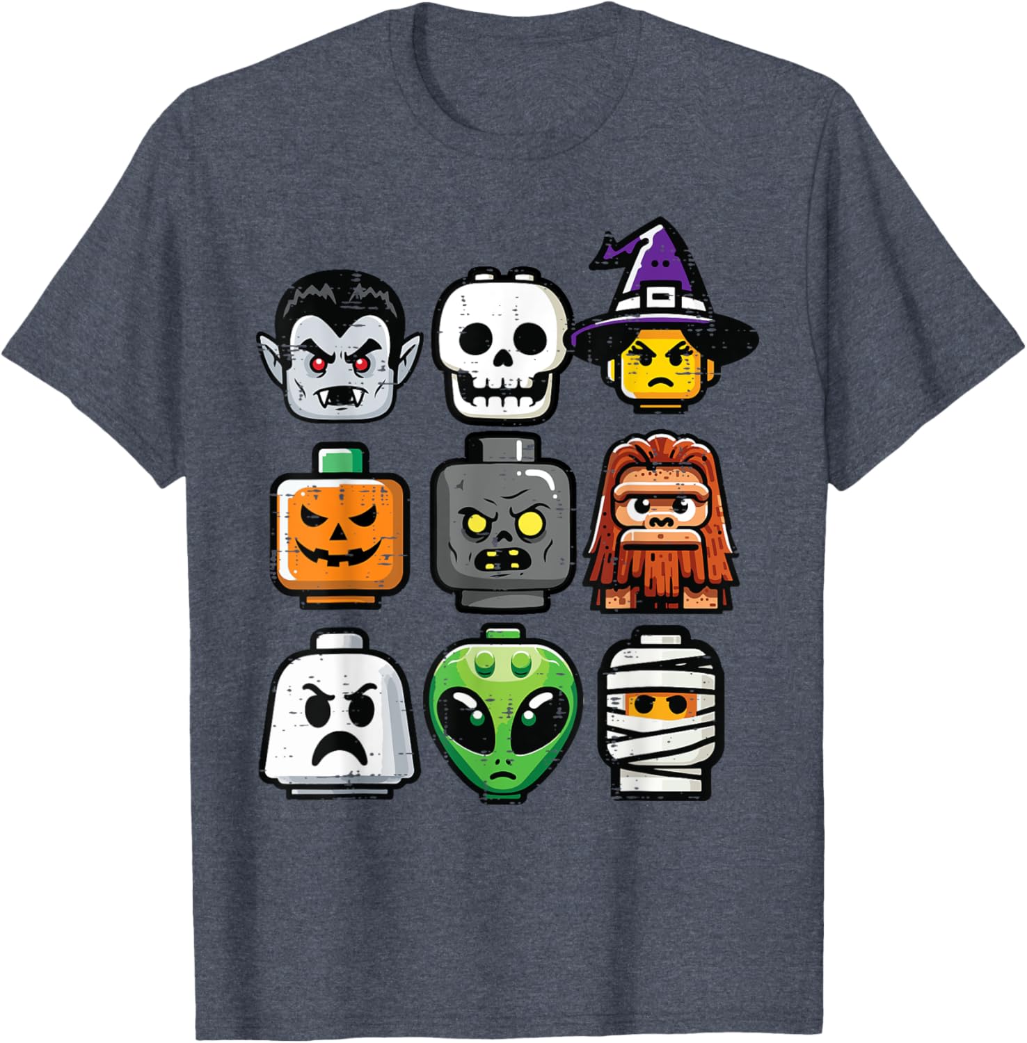 Halloween Pumpkin Ghost Heads T-Shirt for Kids and Boys Costume Fun - 19