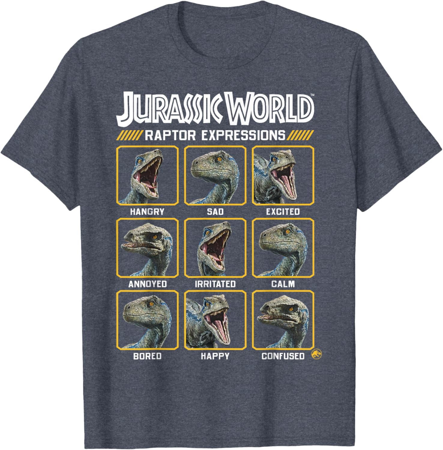 Jurassic World Blue Raptor Expressions Graphic Tee for Kids and Adults - 5