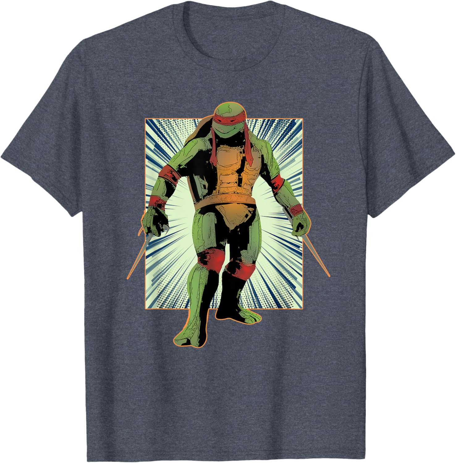 Mademark Teenage Mutant Ninja Turtles Raphael Retro Style Burst T-Shirt - 4