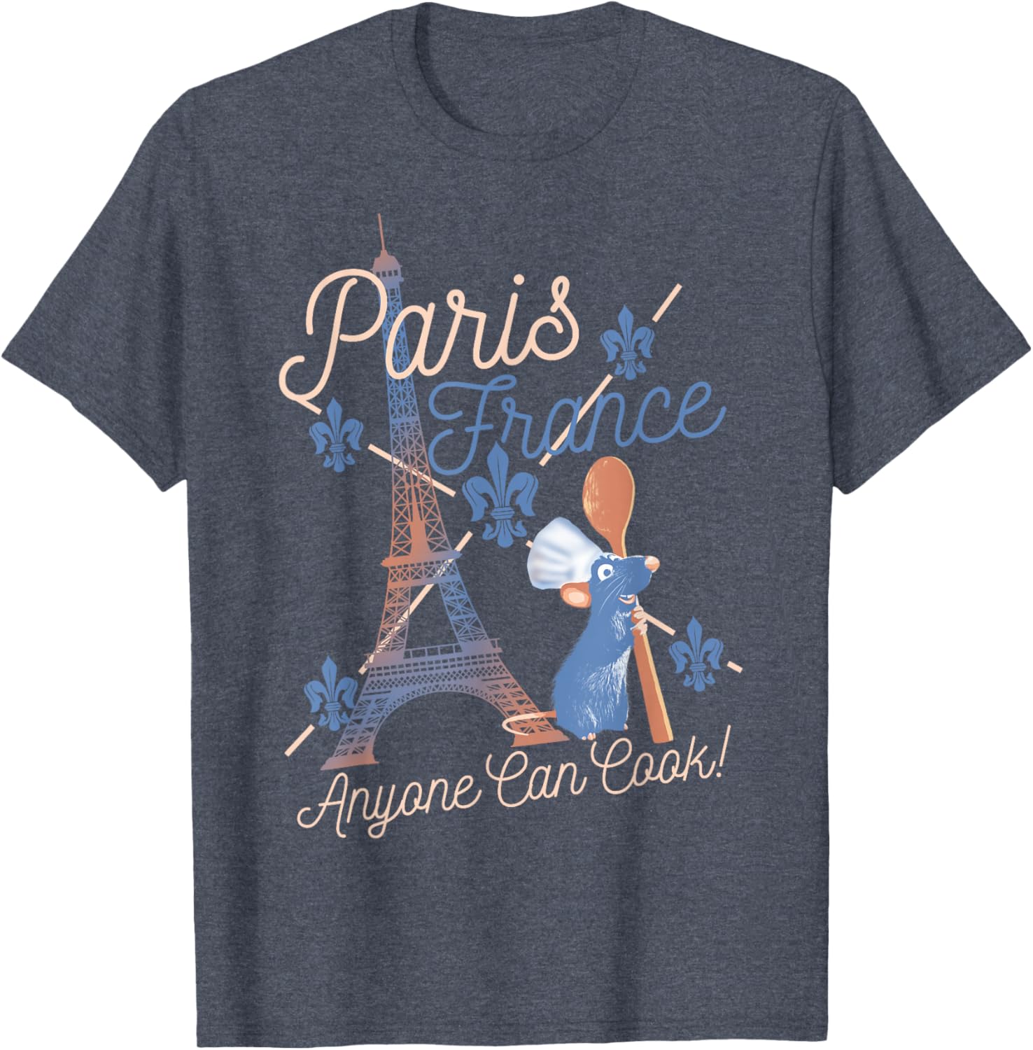 Disney Pixar Ratatouille Remy T-Shirt Paris France Graphic Tee for Fans - 1