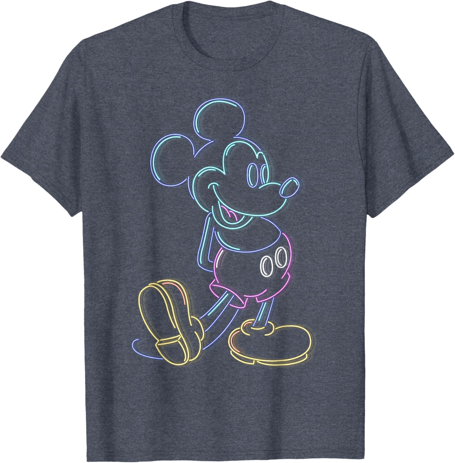 Disney Mickey Mouse Neon Line Portrait T-Shirt for Kids and Adults - 8
