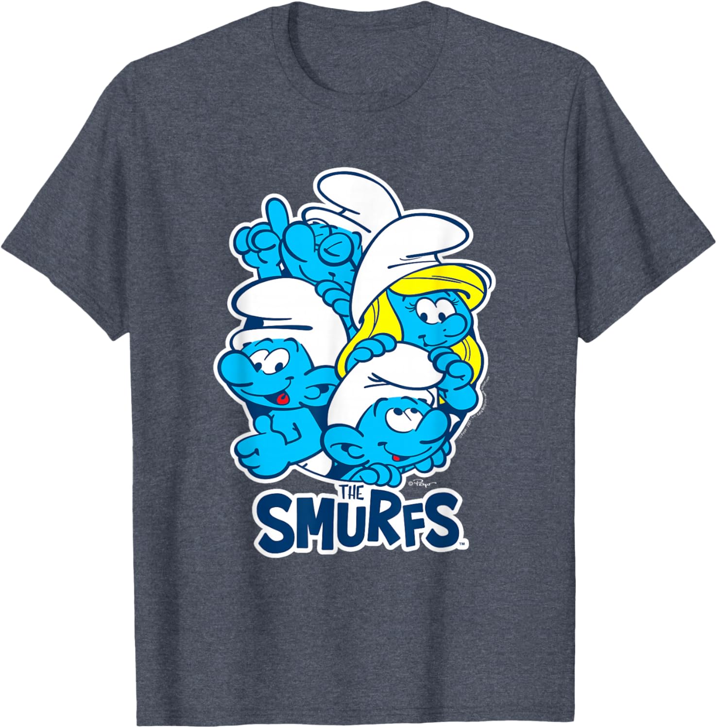 Cute Smurfs Group T-Shirt for Fans - Fun and Colorful Apparel - 1