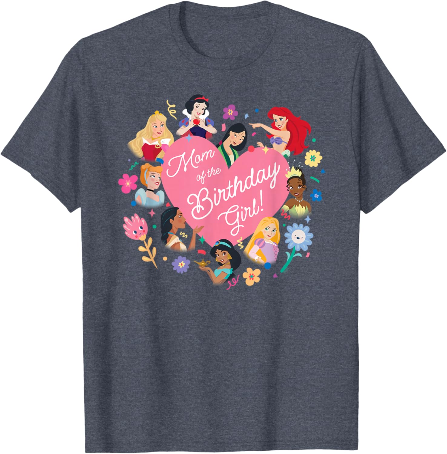 Disney Princess Heart T-Shirt for Birthday Girl's Mom - Cute Gift Idea - 1