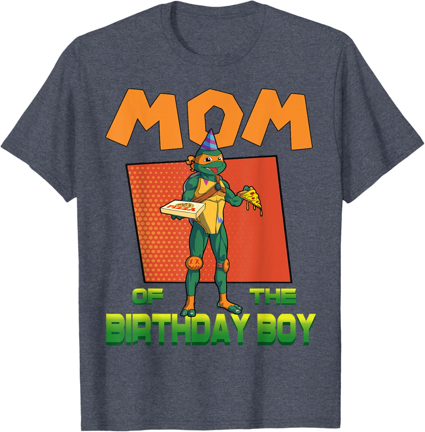 Mademark Teenage Mutant Ninja Turtles Mikey Birthday Pizza Party T-Shirt - 9
