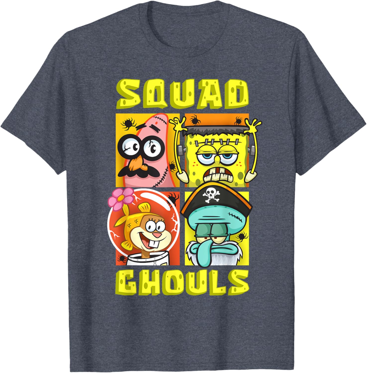 Mademark SpongeBob Halloween Squad T-Shirt with Patrick, Squidward & Sandy - 12