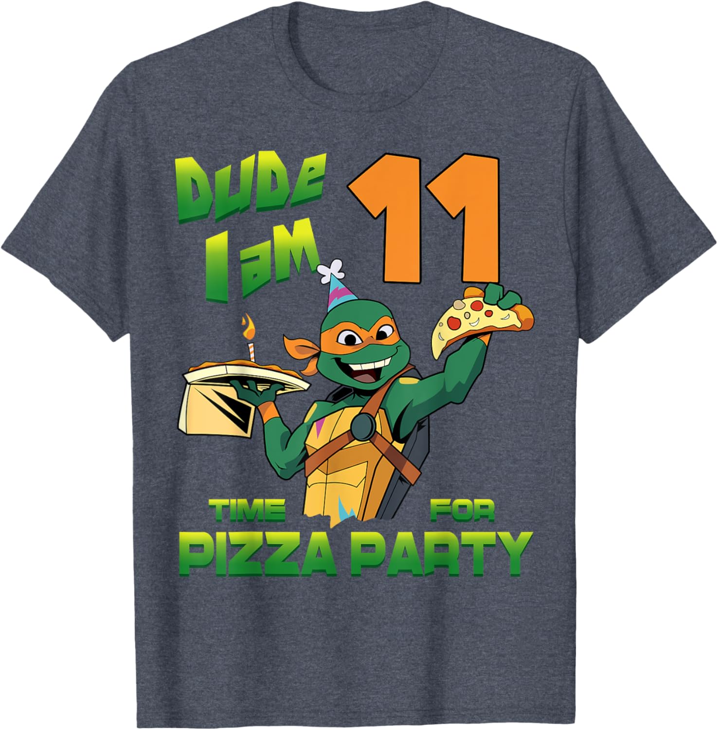 Mademark Teenage Mutant Ninja Turtles Mikey Pizza Birthday T-Shirt - 4