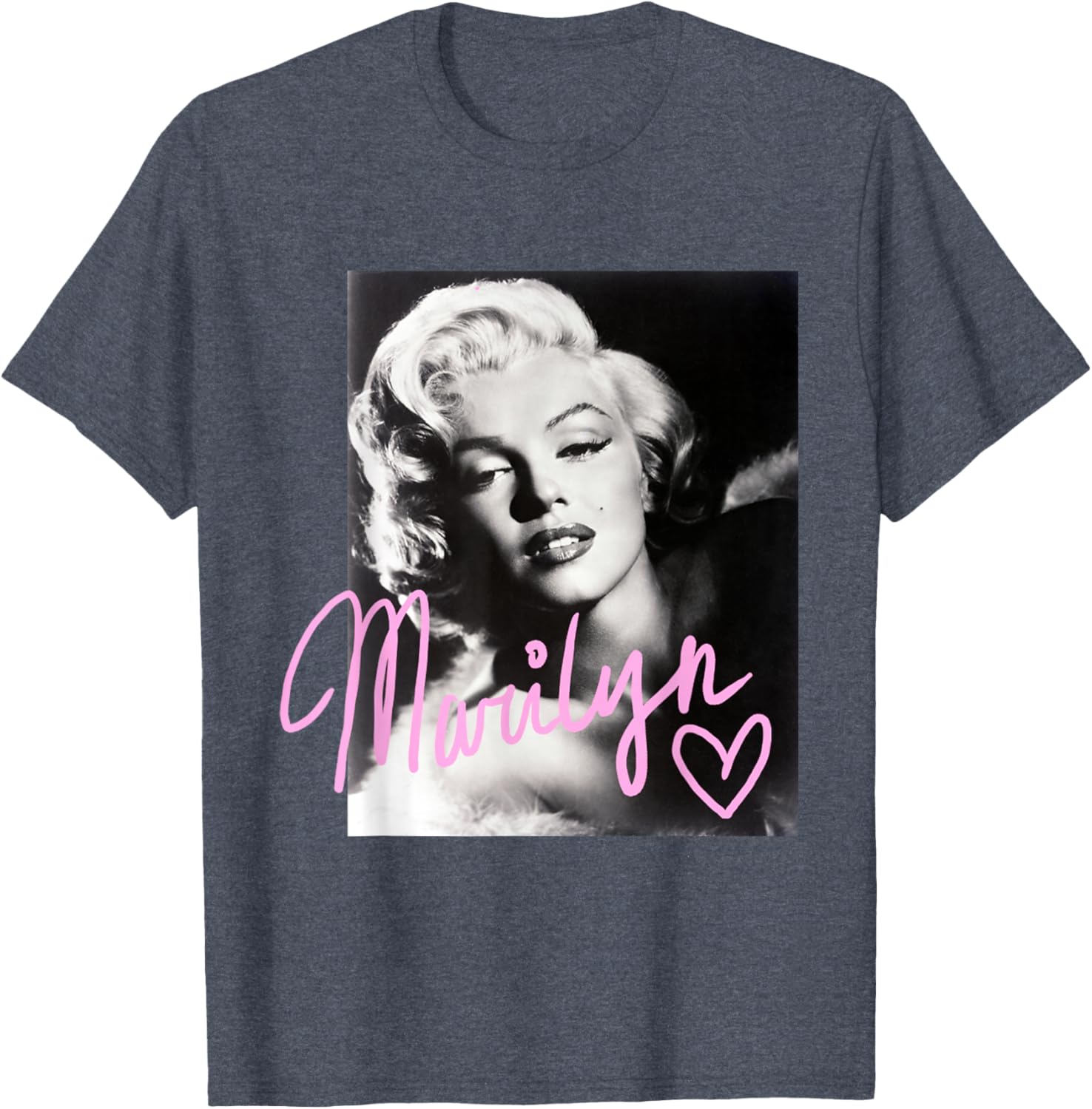 Marilyn Monroe Black and White T-Shirt with Pink Handwriting Design - 7