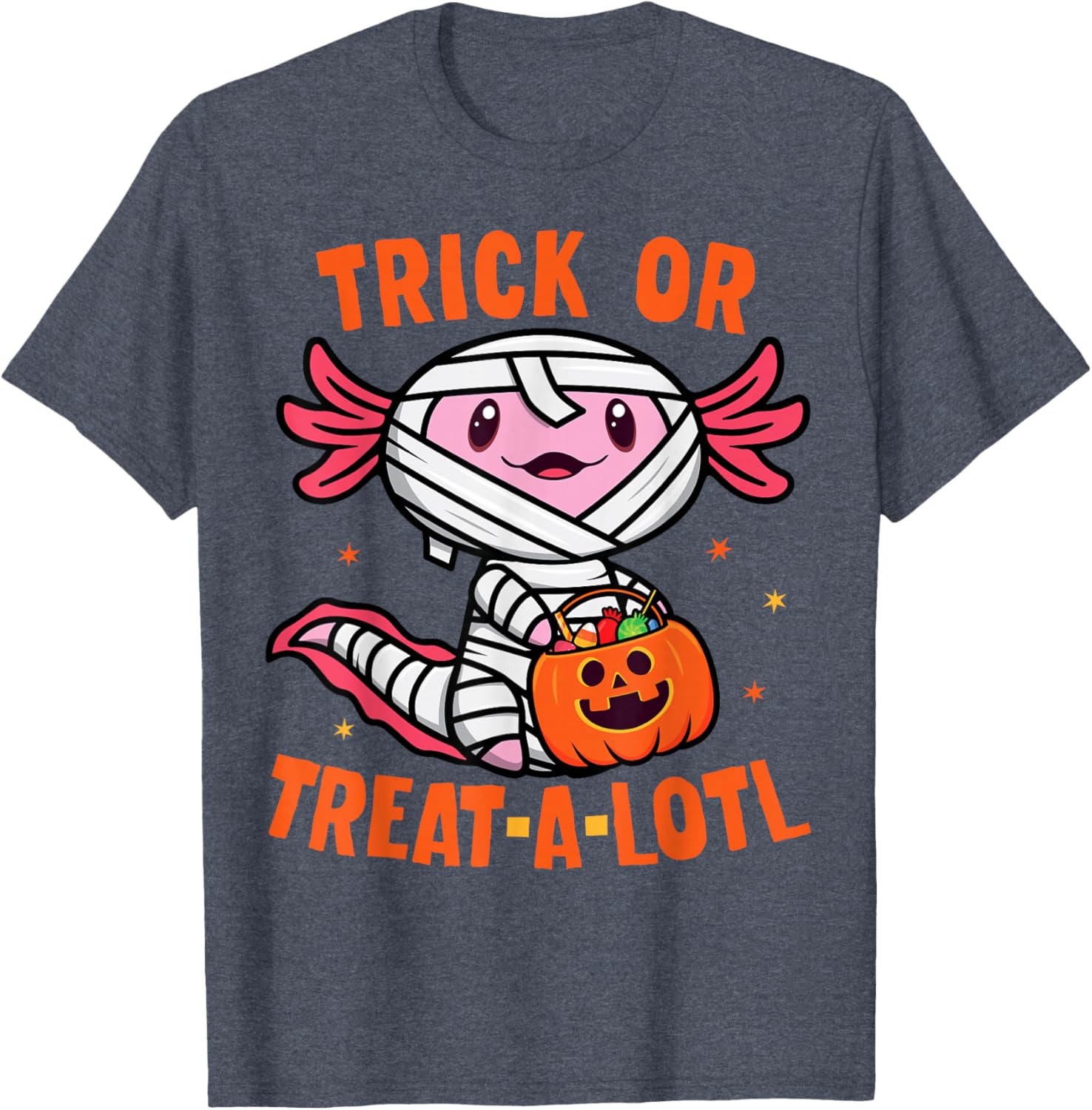 Trick or Treat Axolotl Halloween Costume T-Shirt for Toddlers and Kids - 15