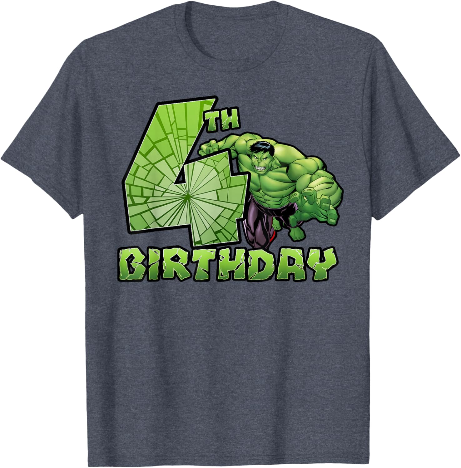 Marvel Avengers Hulk Smash 4th Birthday T-Shirt for Kids Fun Party Wear - 6