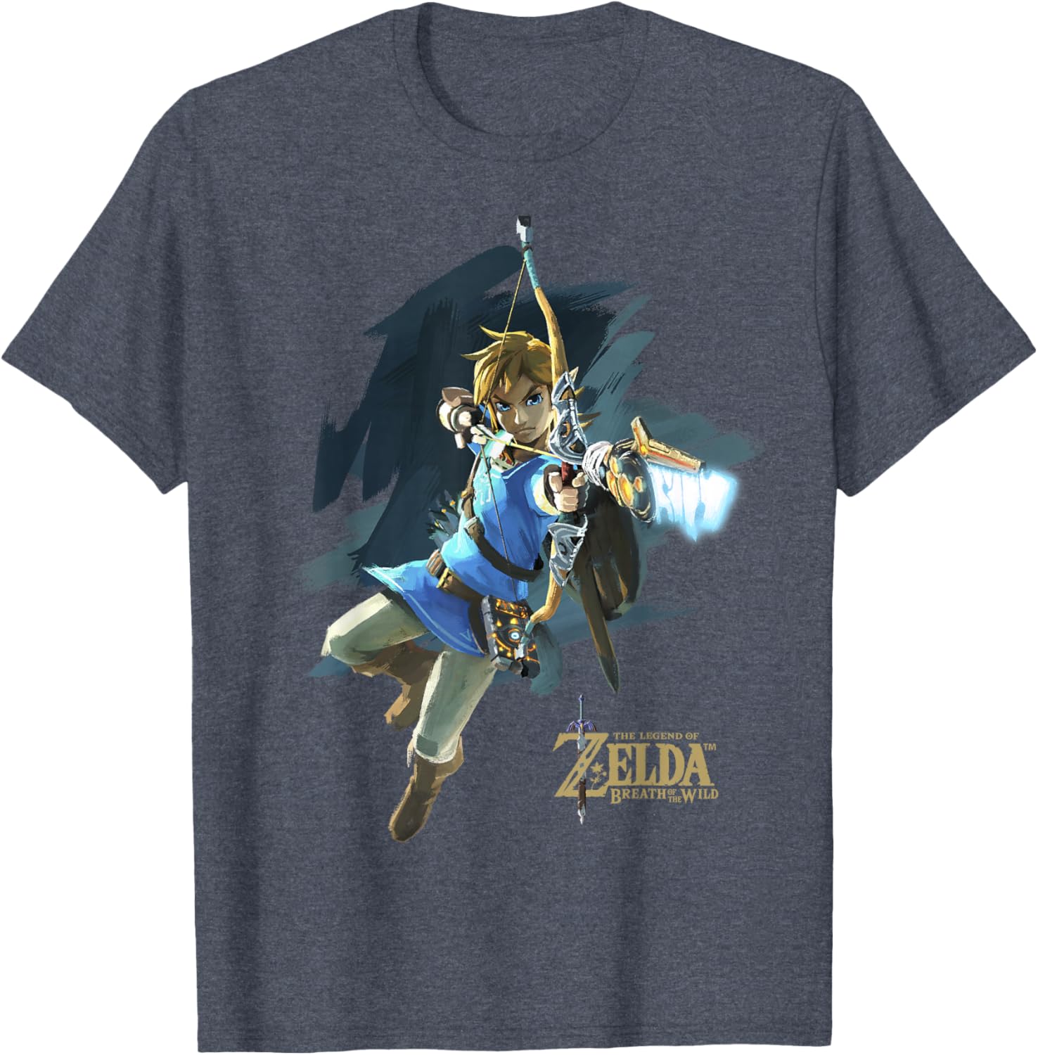 Legend Of Zelda Breath Of The Wild Link Archer Jump Shot T-Shirt - 7