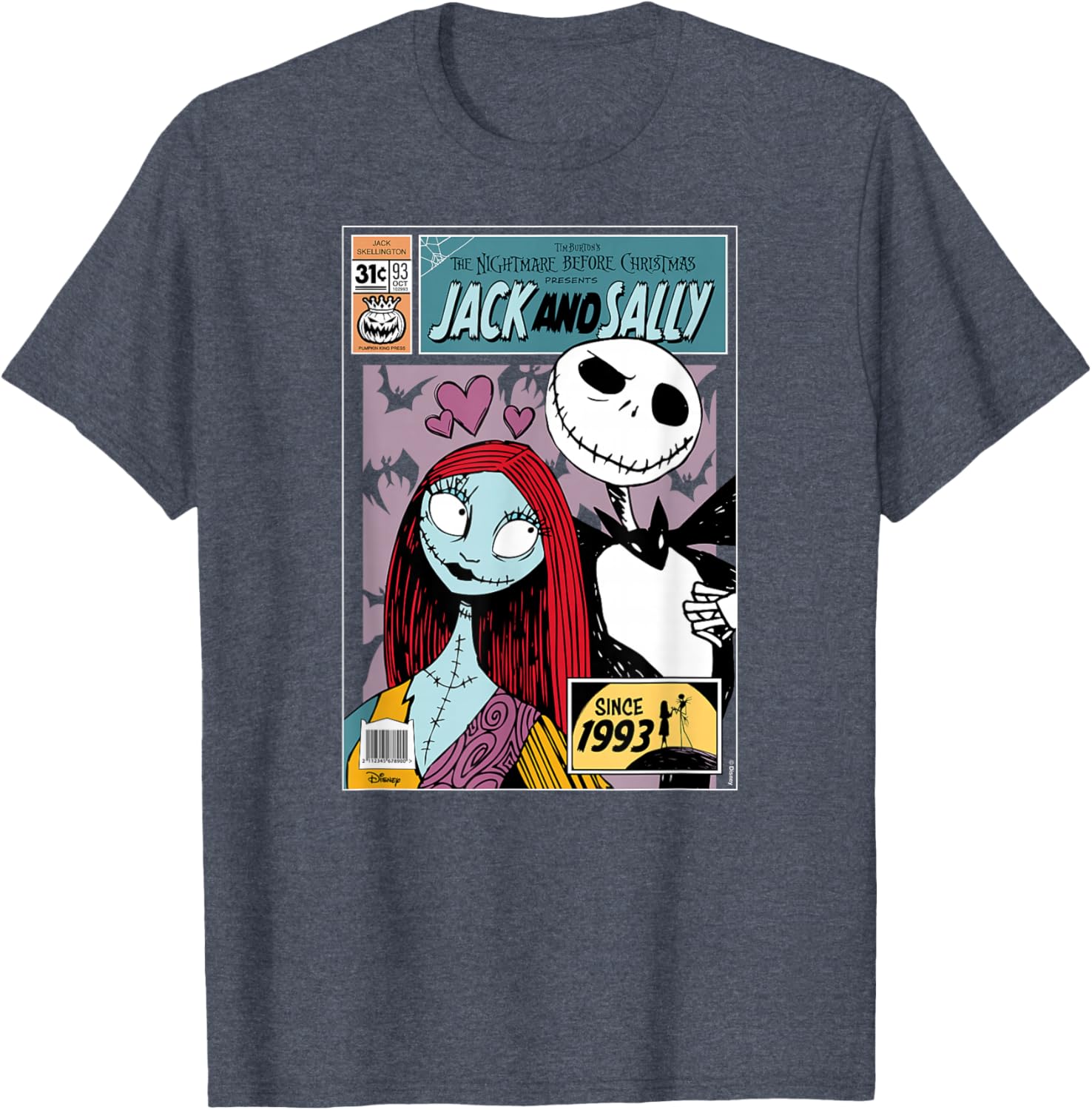 Jack and Sally Nightmare Before Christmas T-Shirt for Fans and Collectors - 4