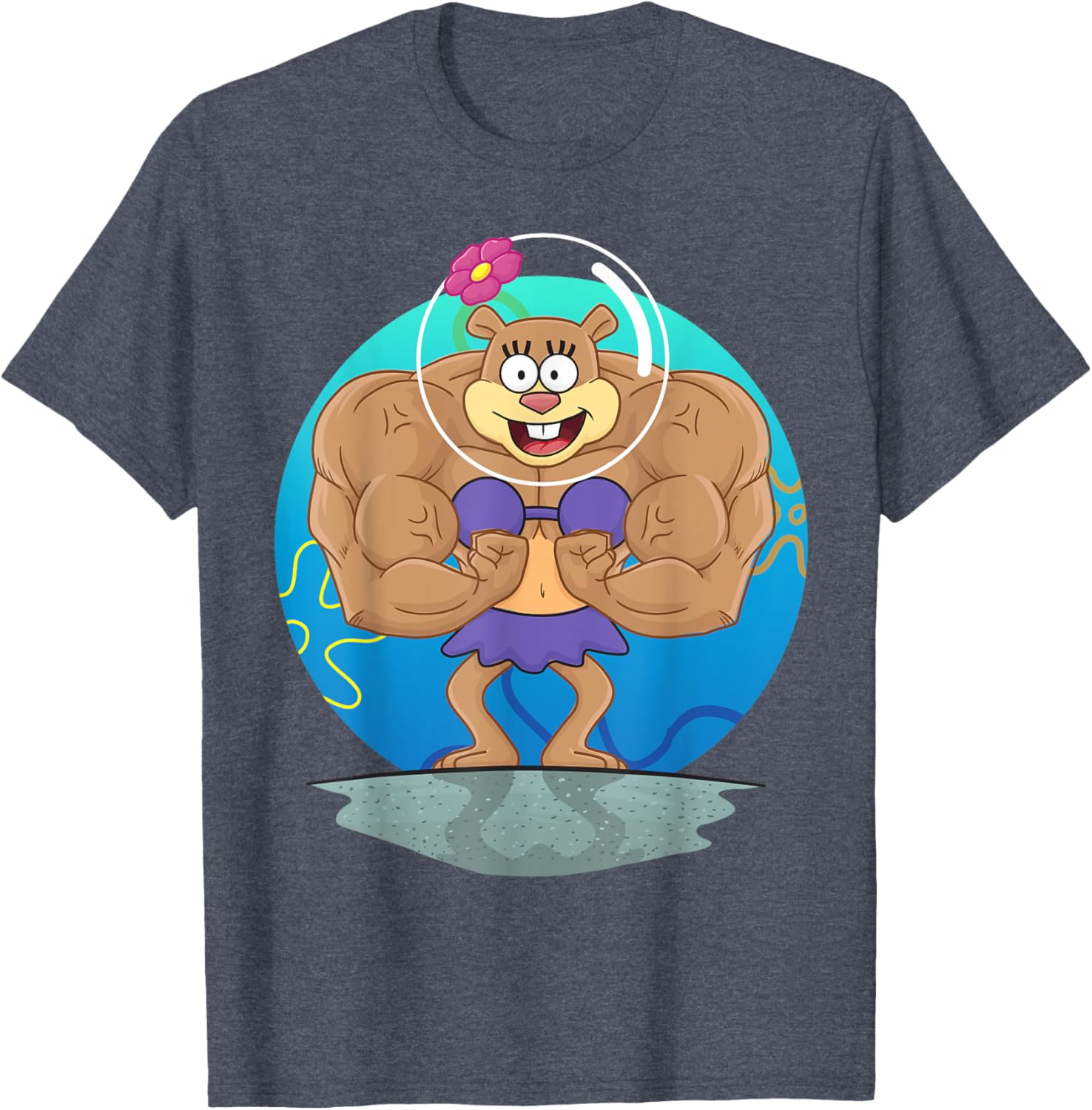 Mademark SpongeBob SquarePants Sandy Cheeks Muscle T-Shirt for Fans - 13