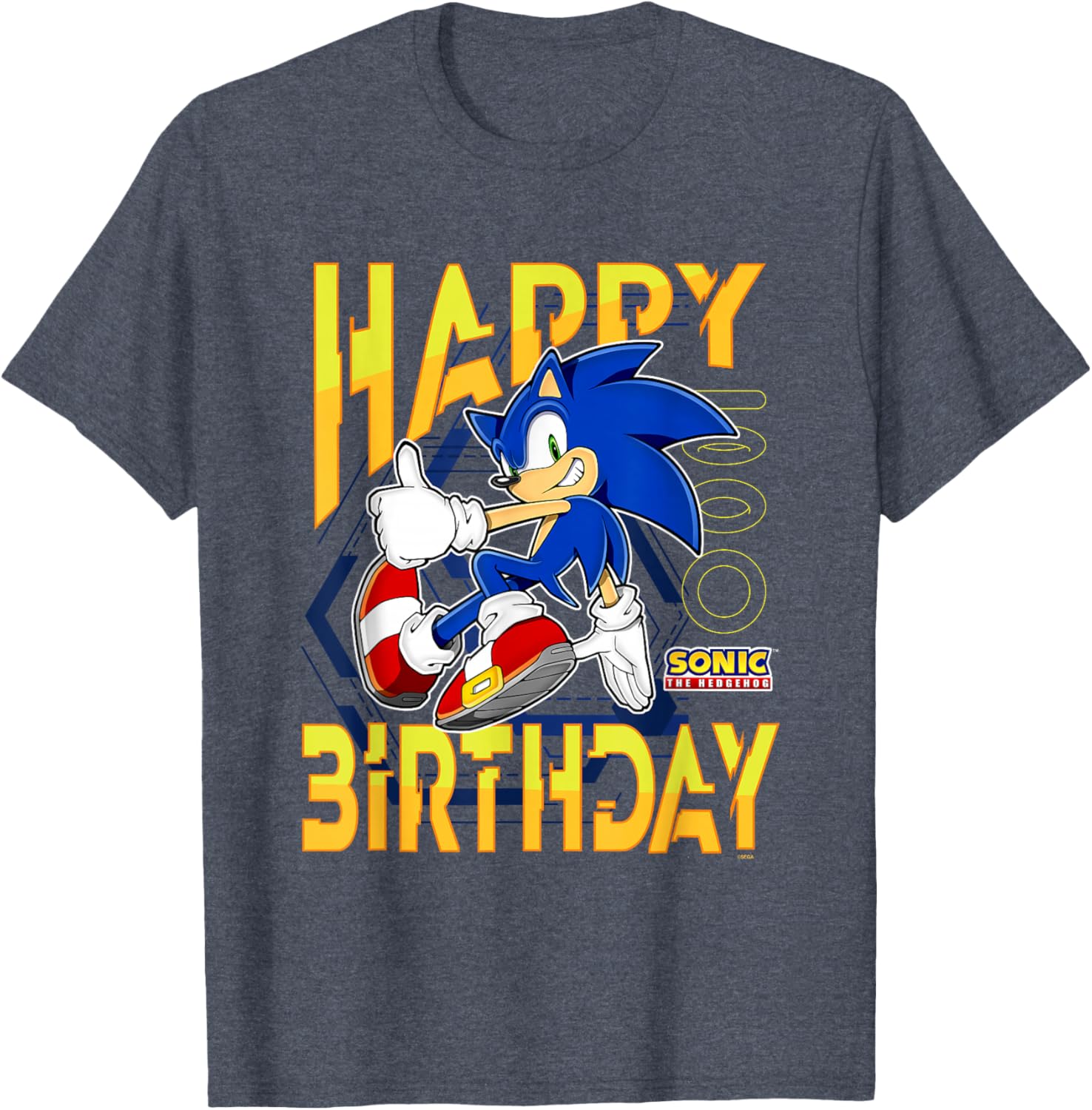 Sonic The Hedgehog Birthday T-Shirt with Thumbs Up Logo for Kids - 5