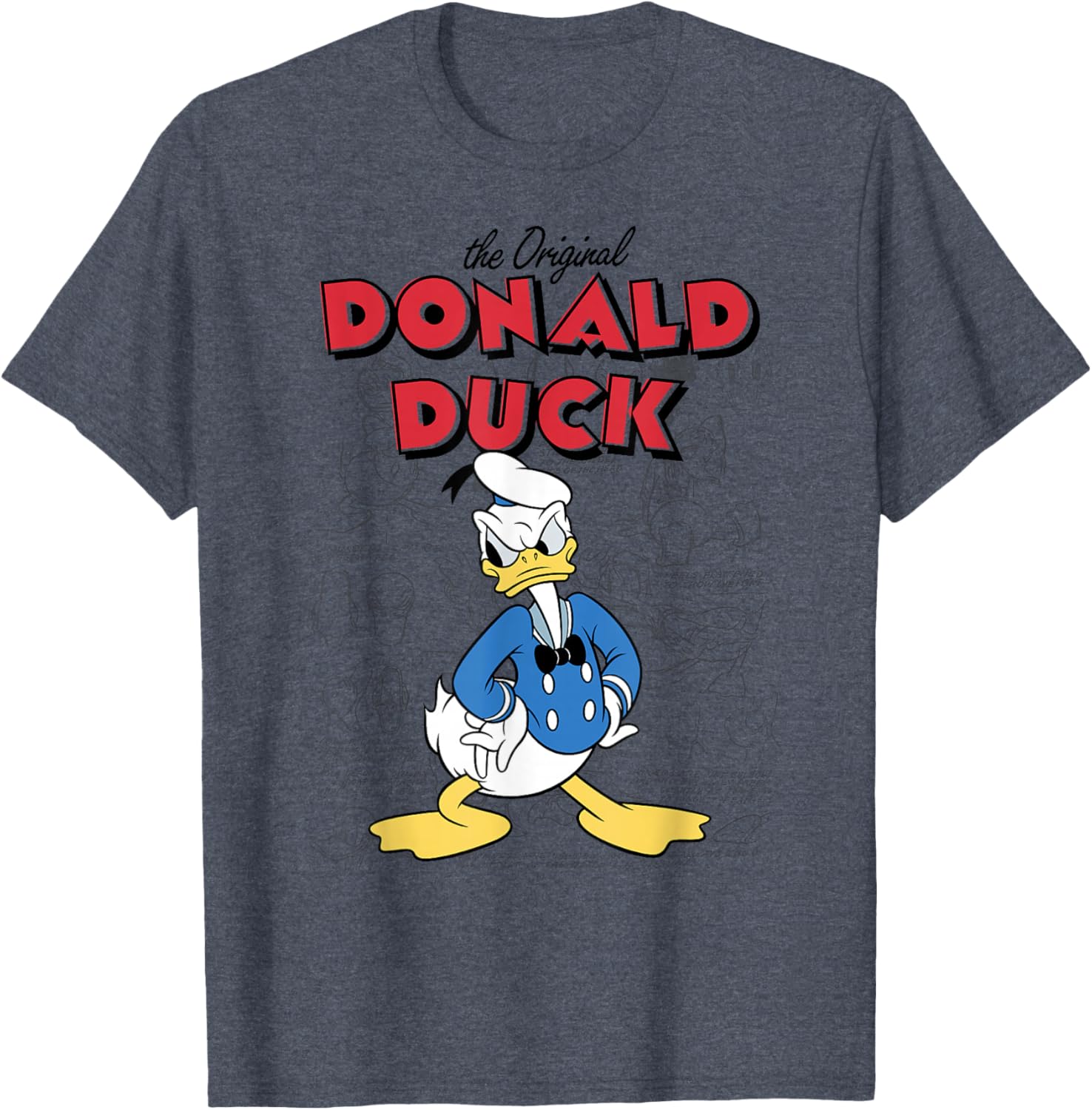 Mickey and Friends Donald Duck Sketch T-Shirt for Fun Disney Fans - 2