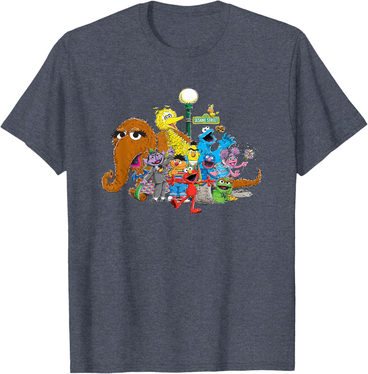 Sesame Street Group Street Light T-Shirt for Kids and Adults Fun Wear - 6