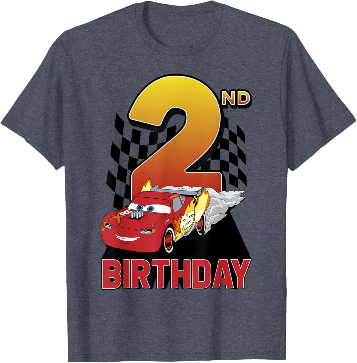 Disney Pixar Cars 2nd Birthday Lightning McQueen Peel Out T-Shirt - 1