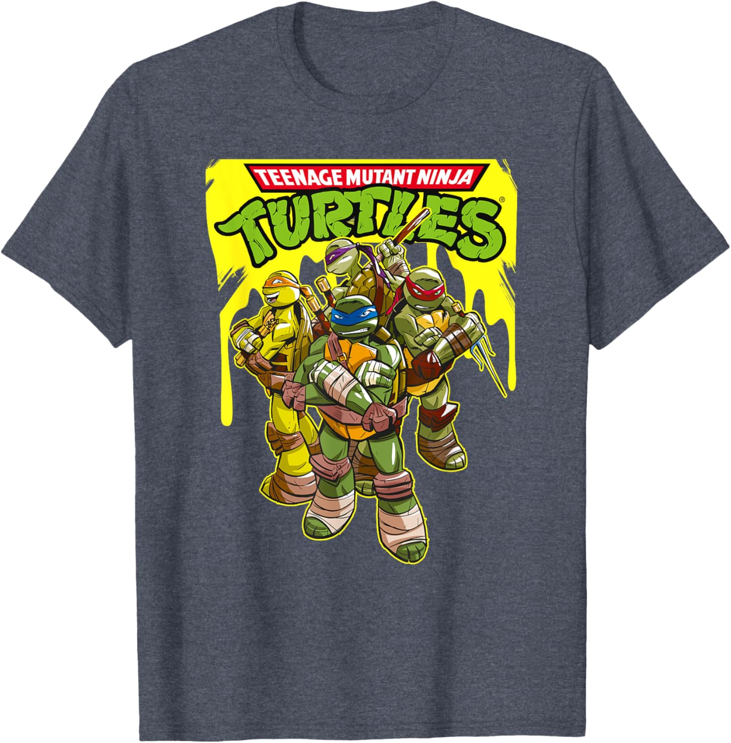 Mademark TMNT Yellow Splatter Paint T-Shirt for Fun Teenage Mutant Ninja Turtles Fans - 14