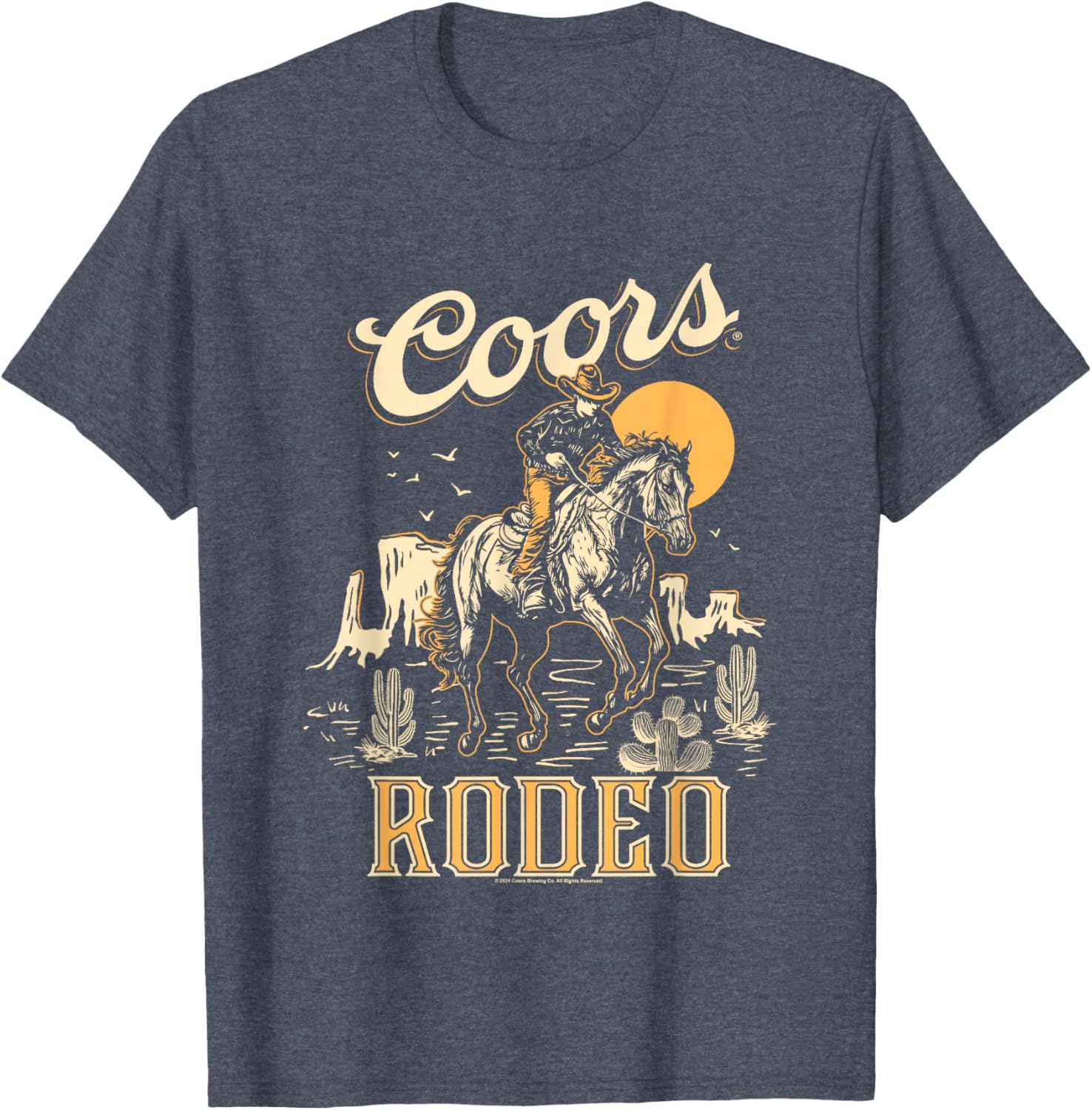 Coors Brewing Company Rodeo Vintage Big Chest Poster T-Shirt for Fans - 4