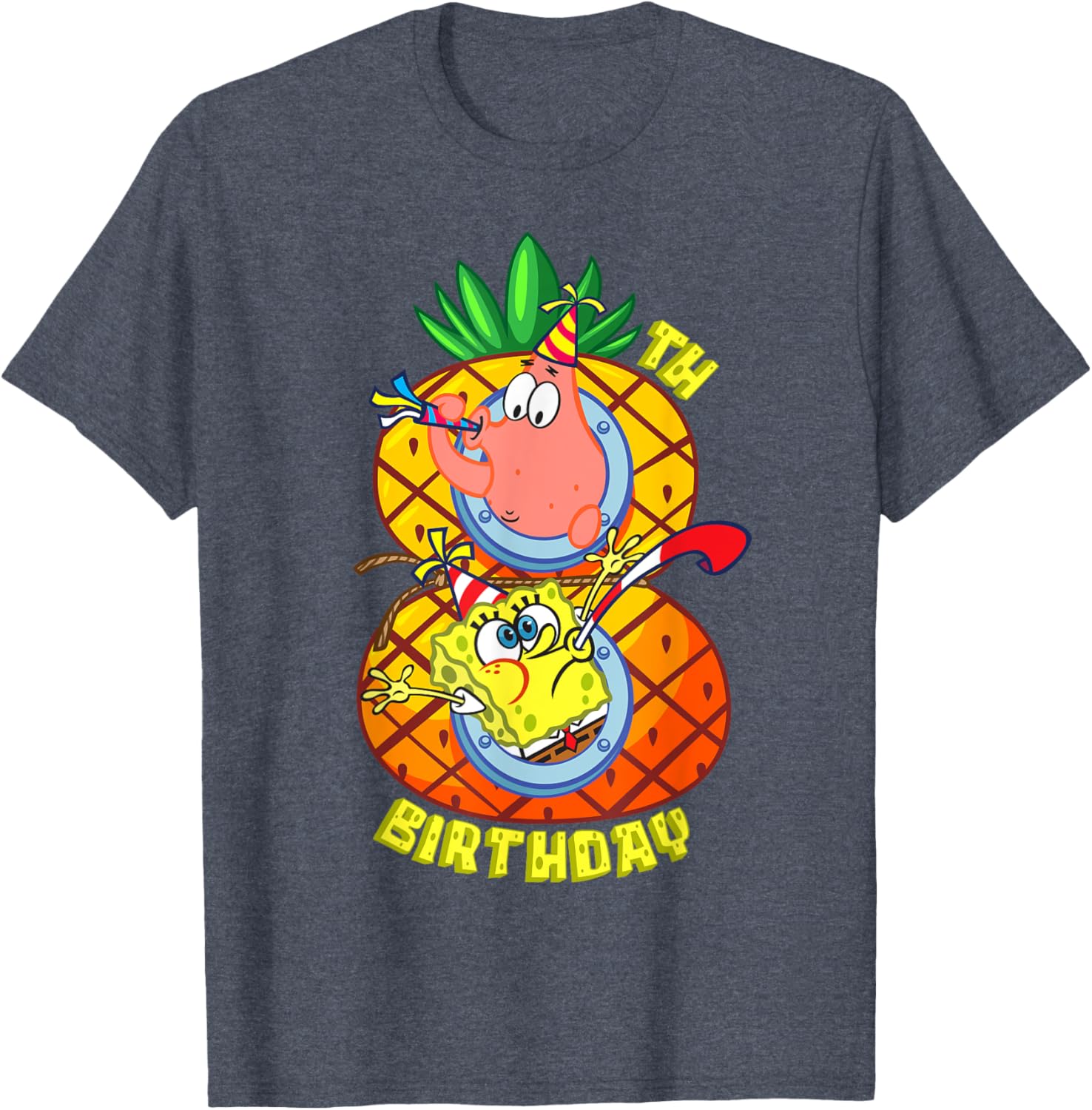 SpongeBob Patrick 8th Birthday Boy T-Shirt Fun Pineapple Design - 15