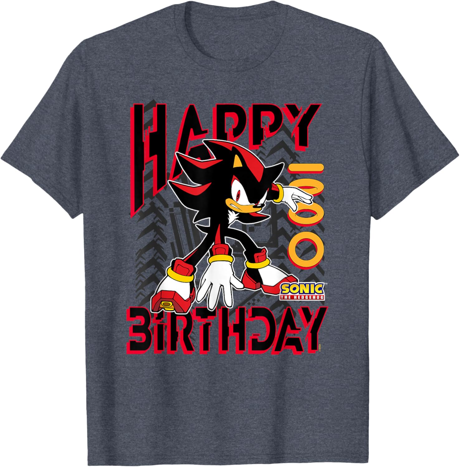 Sonic The Hedgehog Shadow Grid Birthday Poster T-Shirt for Fans - 1