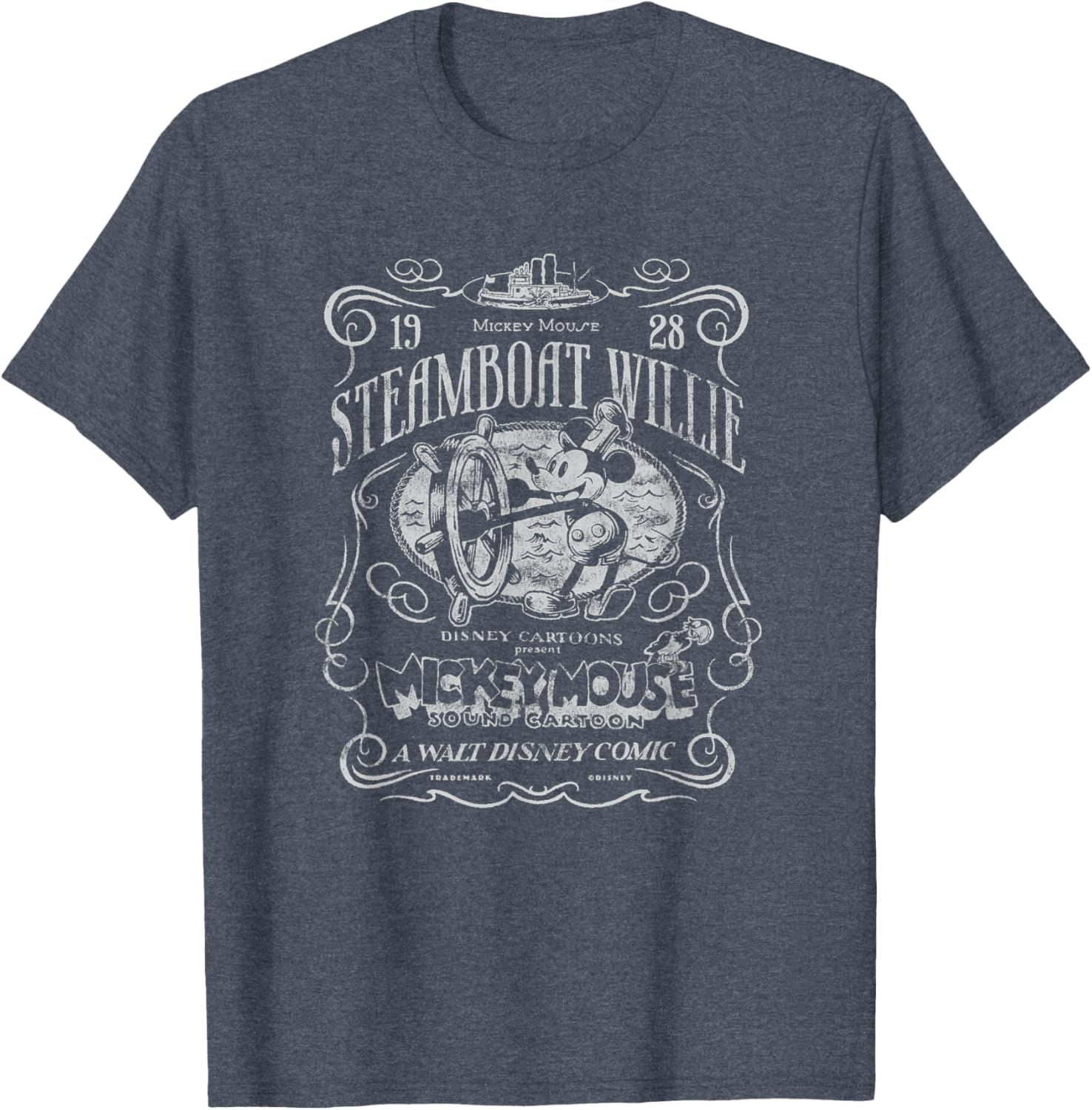 Disney 100 Mickey Mouse Steamboat Willie Tribute T-Shirt for Fans - 9