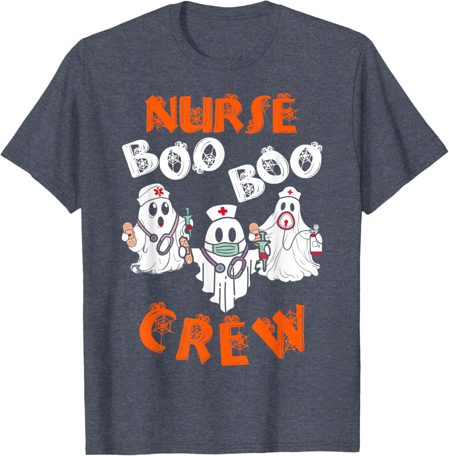 Funny Boo Nurse Scrub Ghost Halloween Costume T-Shirt for Women - 4