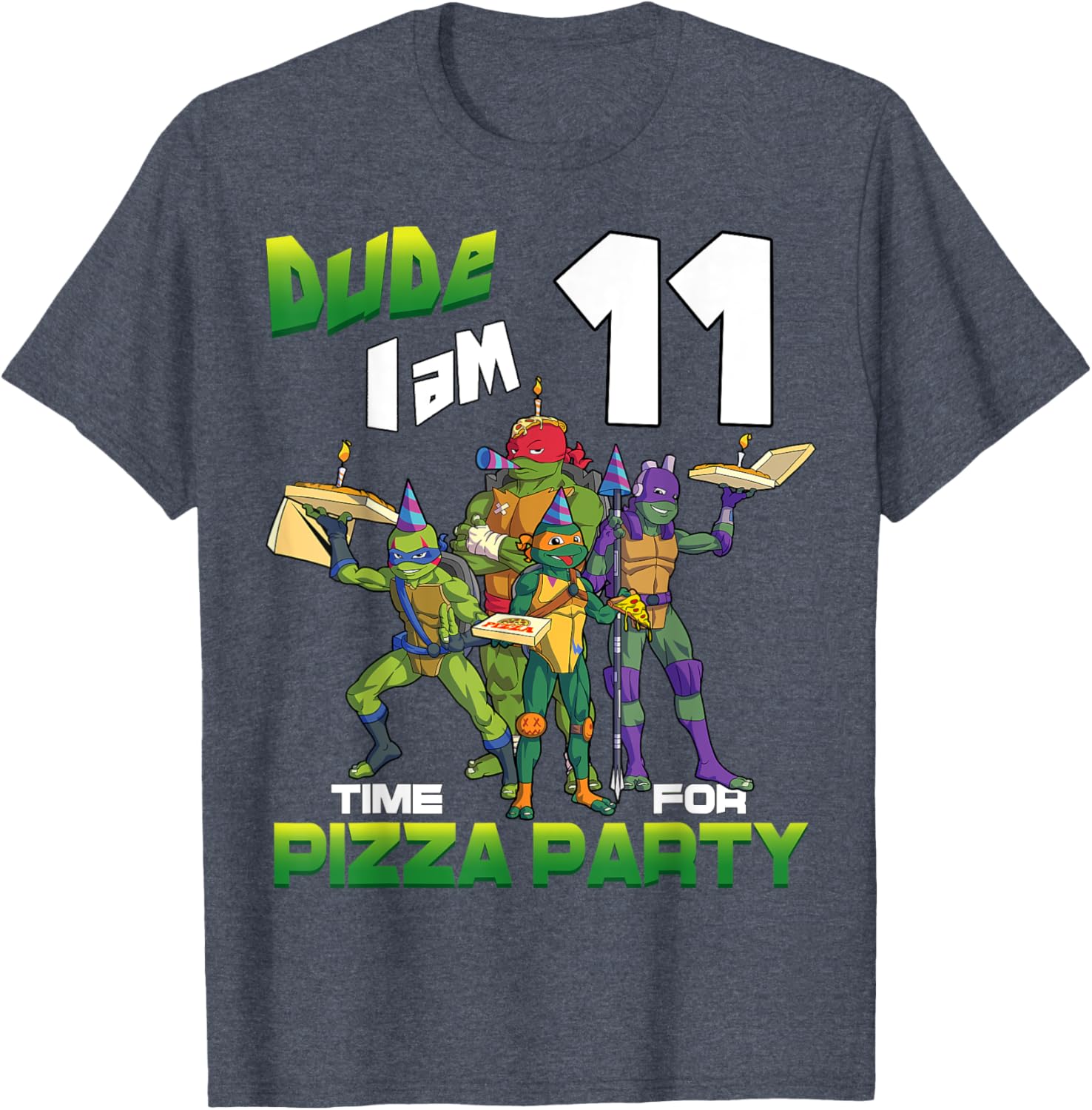 Mademark Teenage Mutant Ninja Turtles Pizza Birthday T-Shirt for Ages 11 - 3