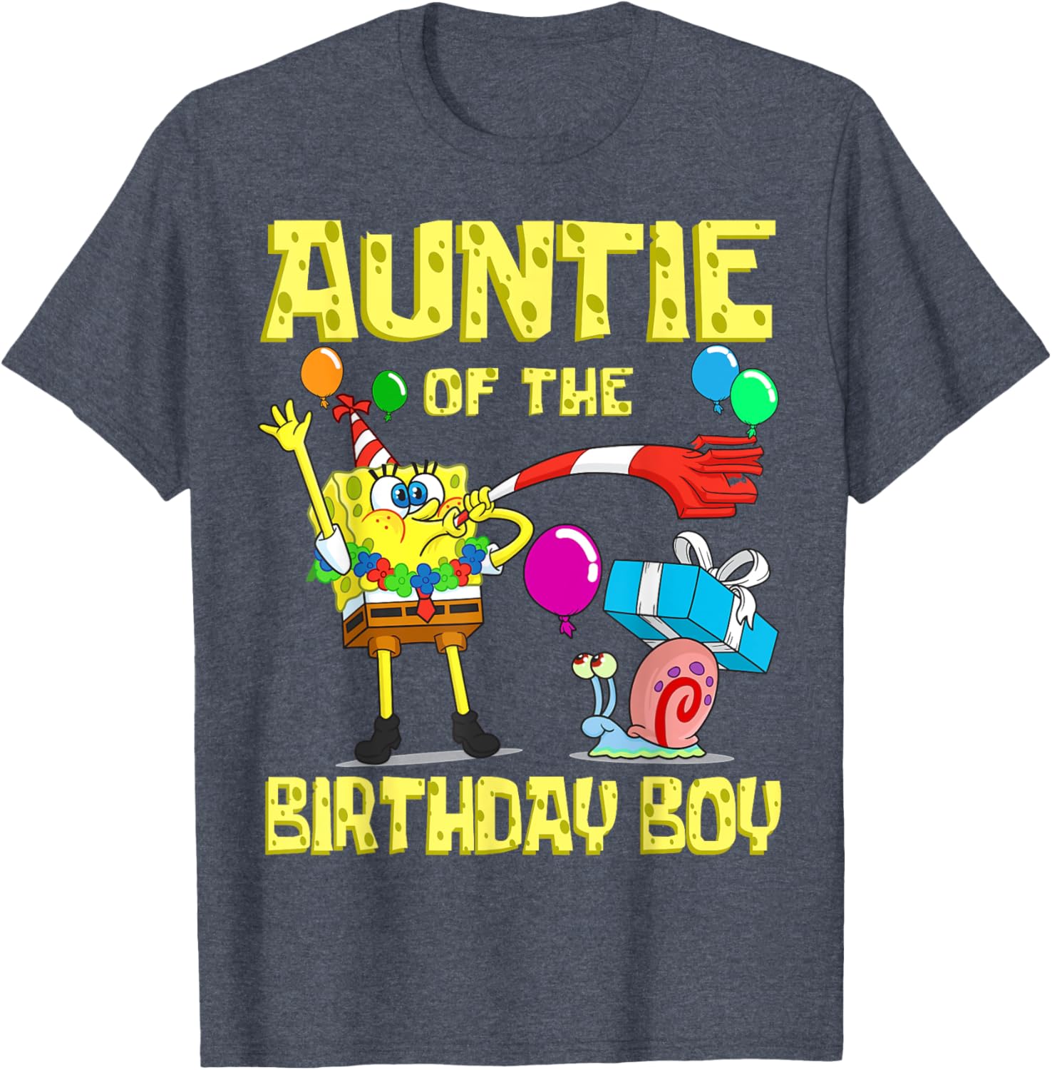 Mademark SpongeBob Birthday Boy Auntie Theme T-Shirt Fun Party Apparel - 9