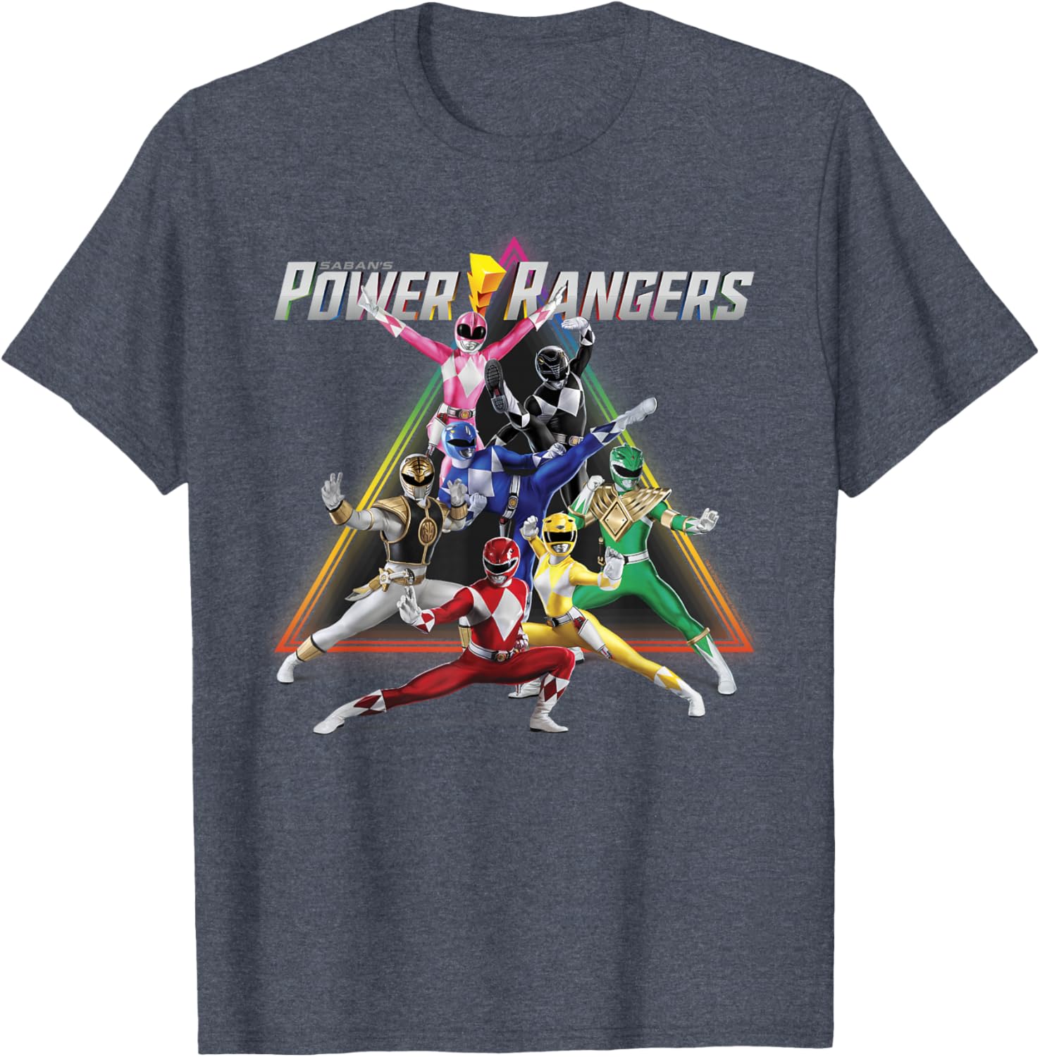 Power Rangers Rainbow Pyramid Retro T-Shirt for Fans and Collectors - 6