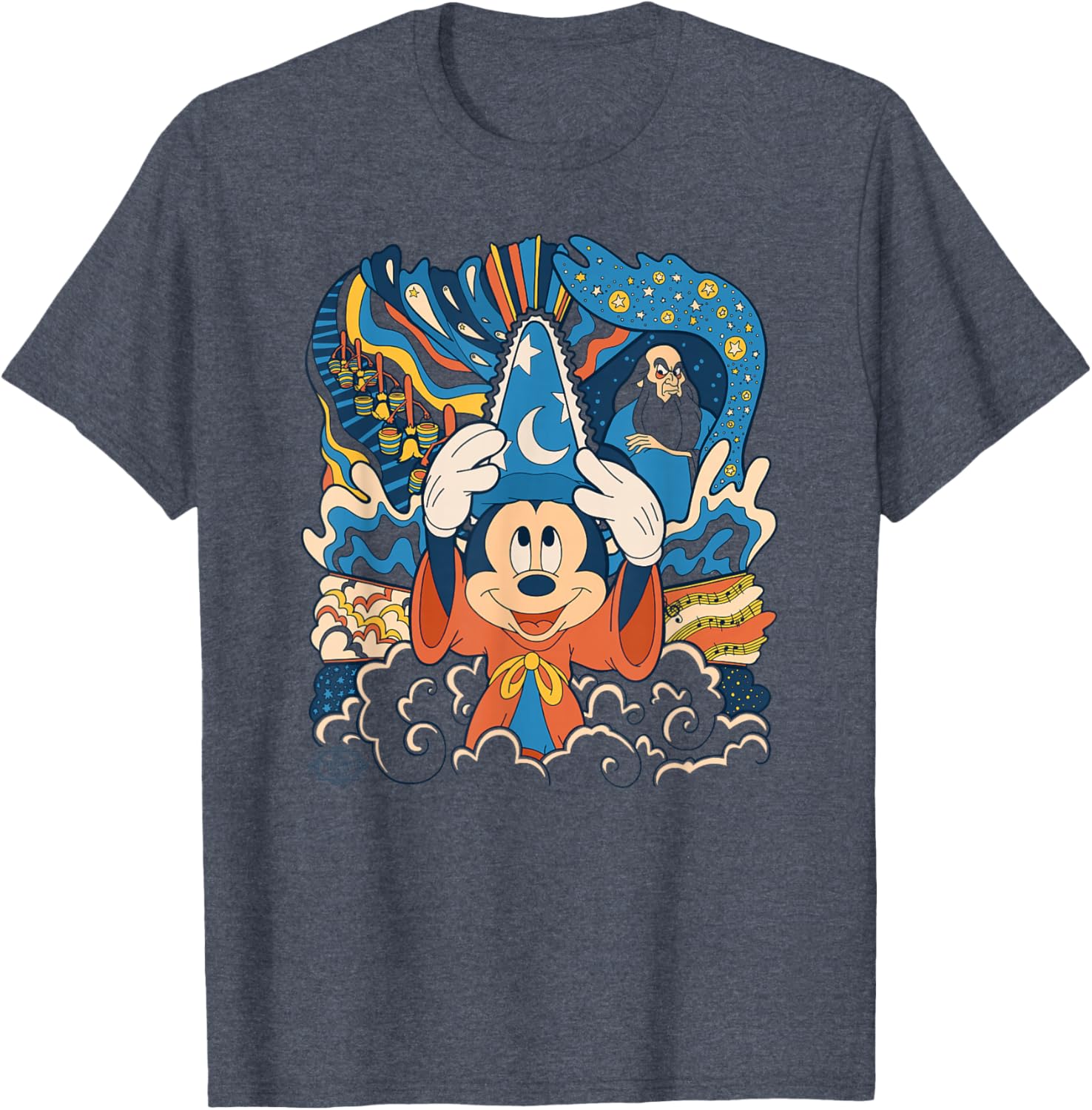 Disney Fantasia Mickey Mouse Sorcerer's Apprentice Retro T-Shirt for Fans - 20
