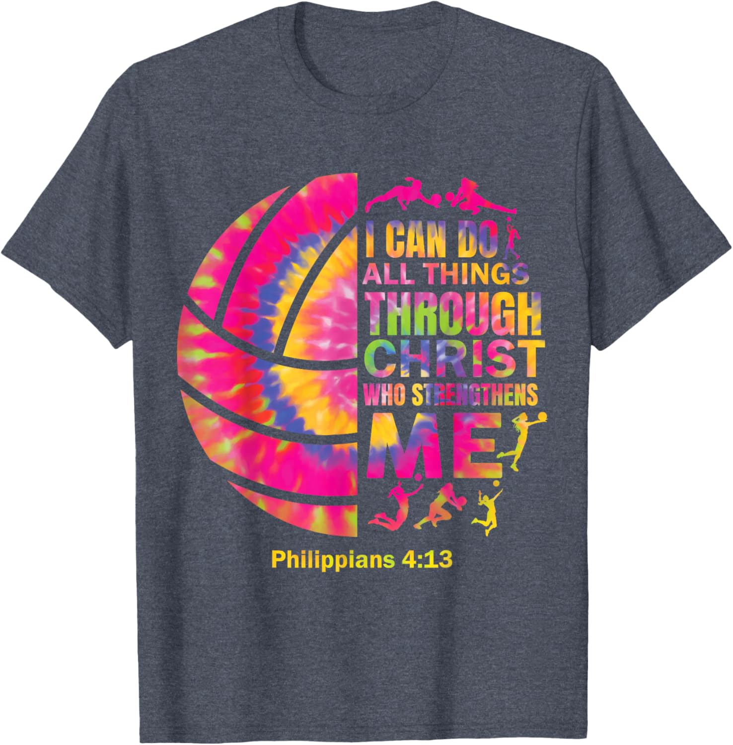Christian Tie Dye Volleyball T-Shirt for Teen Girls and Women - 22