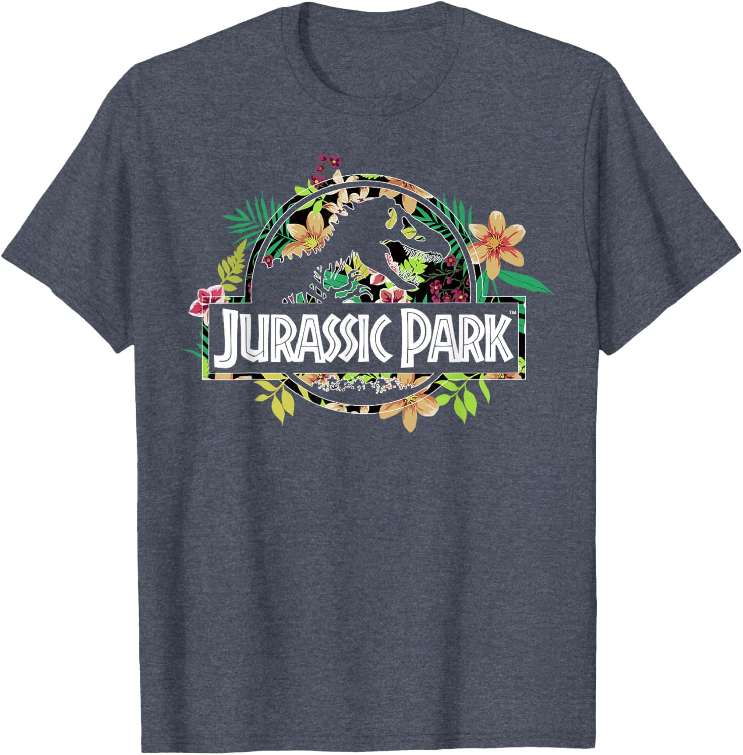 Jurassic Park Tropical Floral Fossil Logo Graphic T-Shirt for Men and Women - 9