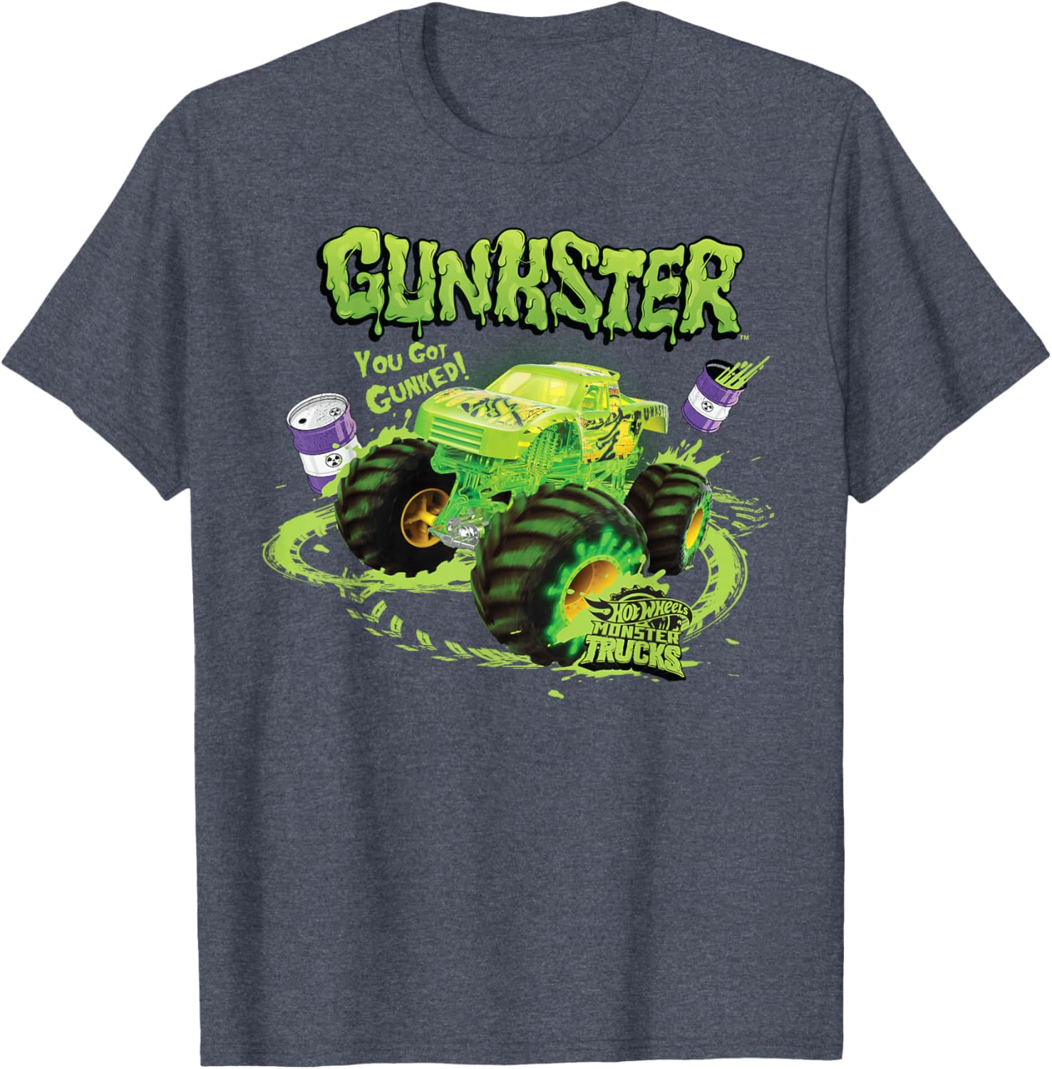 Hot Wheels Monster Trucks Gunkster T-Shirt for Kids Fun Racing Style - 5