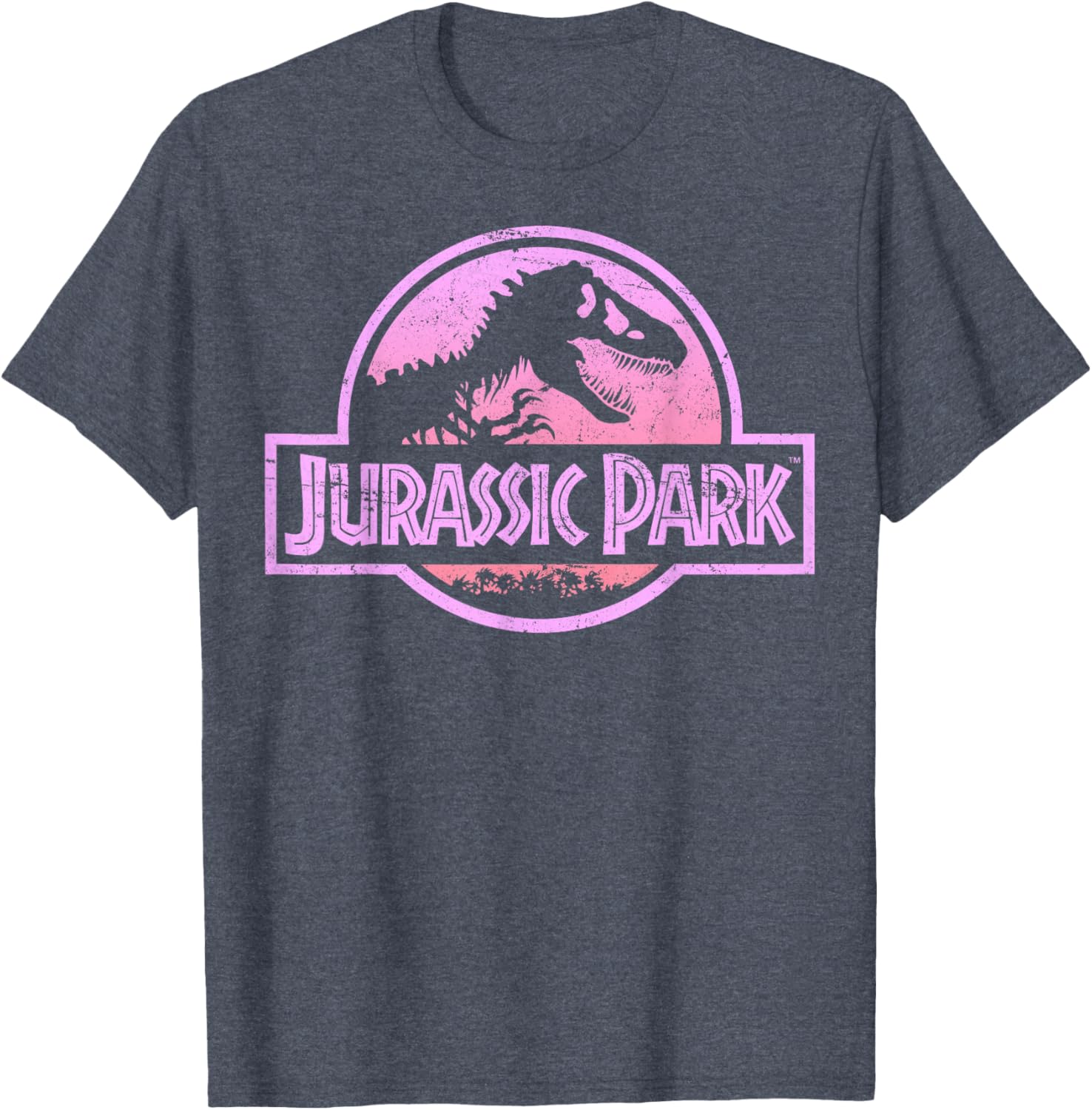 Jurassic Park Neon Pink Logo Graphic T-Shirt for Retro Style Fans - 7