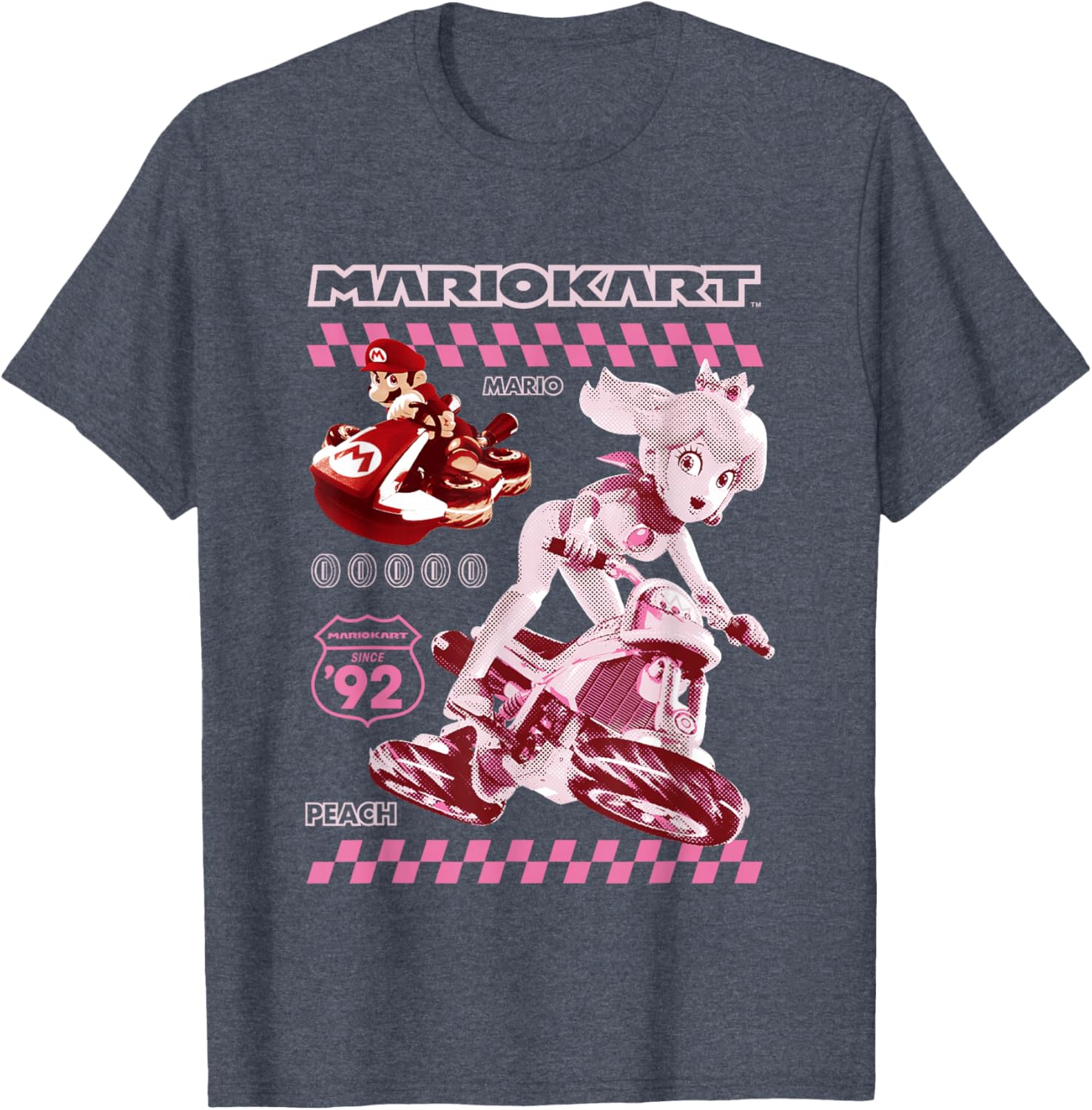 Mario Kart 8 Princess Peach and Mario Racing Poster T-Shirt for Fans - 4
