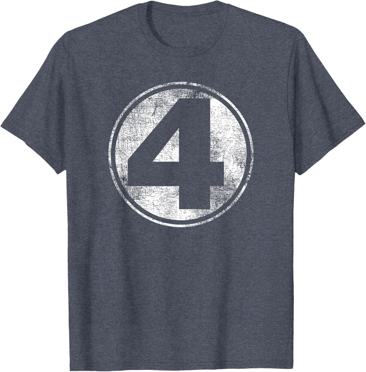 Marvel Fantastic Four Classic Number 4 Distressed Logo T-Shirt for Fans - 2