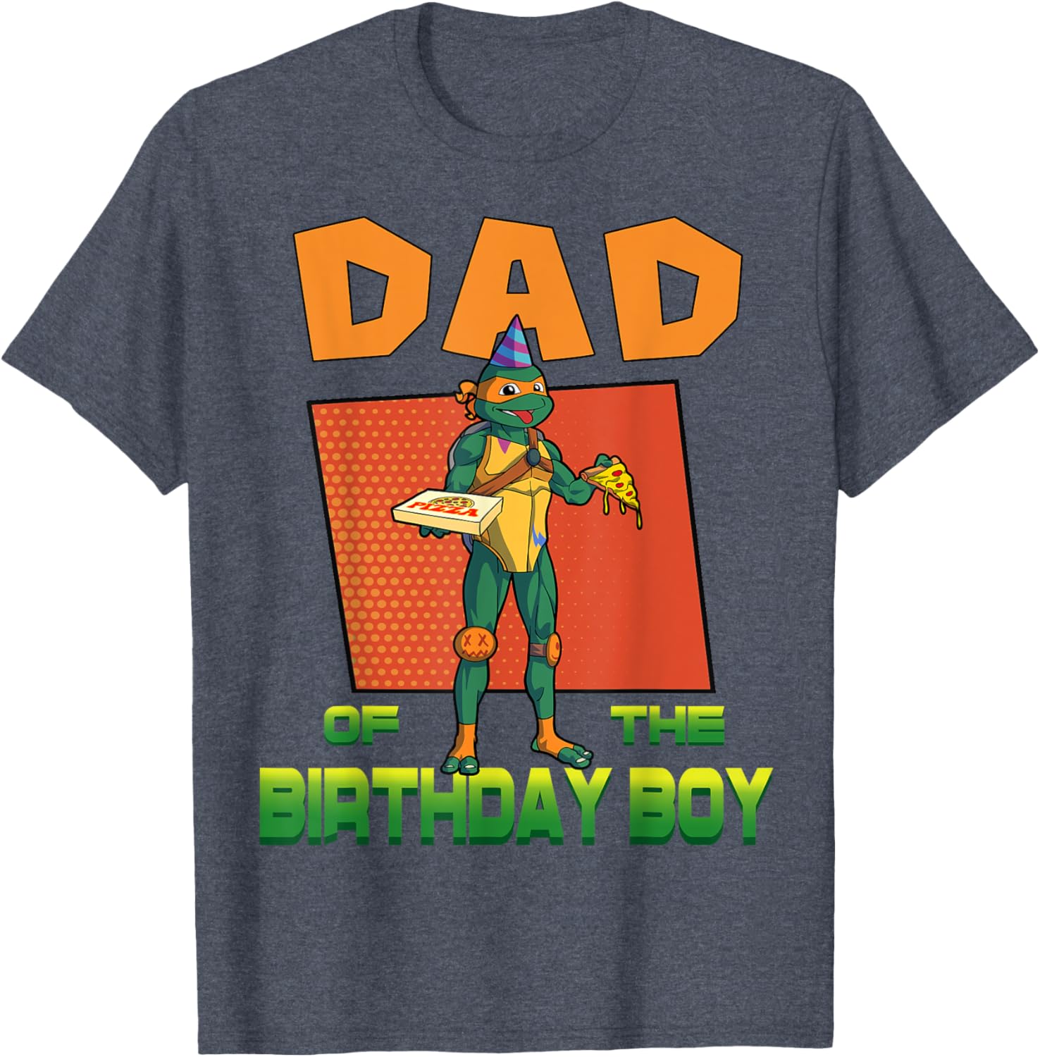 Mikey Daddy of the Birthday Boy Pizza T-Shirt for TMNT Fans - 8