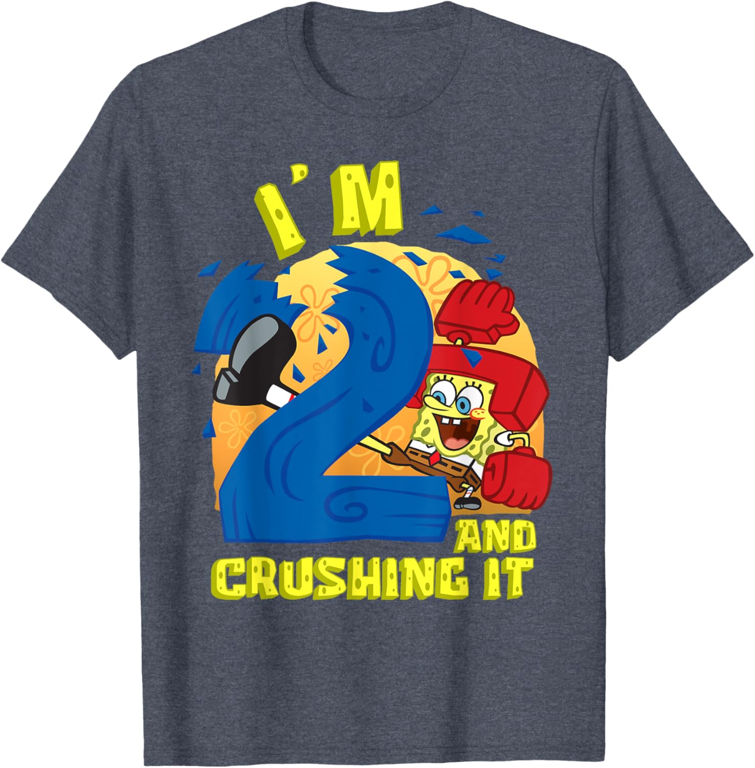 SpongeBob SquarePants 2nd Birthday Gift Crushing It T-Shirt for Kids - 2