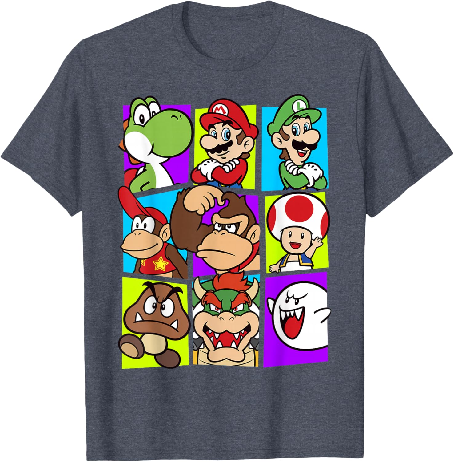 Super Mario Yoshi Luigi Bowser Gang Box-Up Graphic T-Shirt for Fans - 3