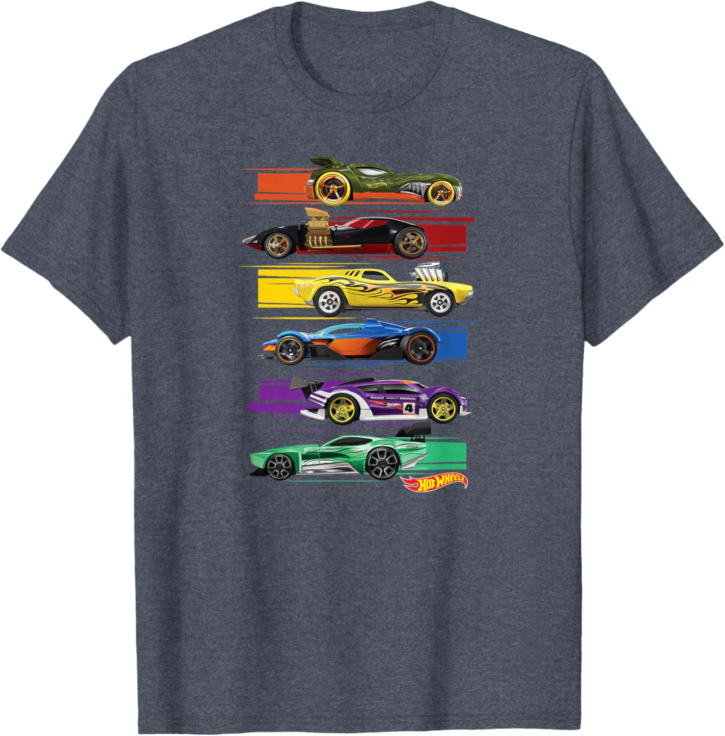 Hot Wheels Multi Car T-Shirt for Kids and Adults - Fun Racing Apparel - 3