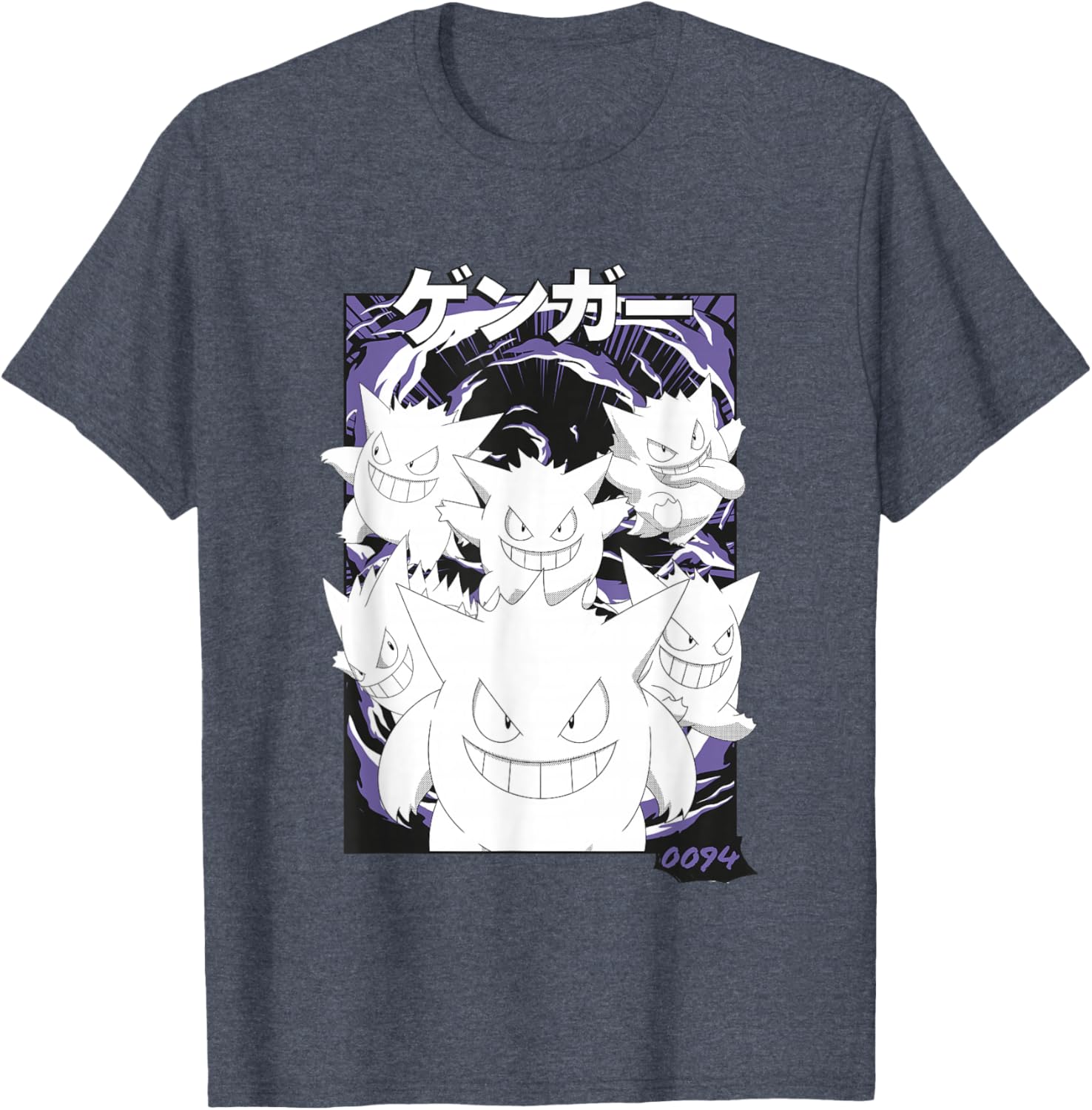 Vintage Pokémon Gengar 0094 T-Shirt with Multiple Faces Design - 6