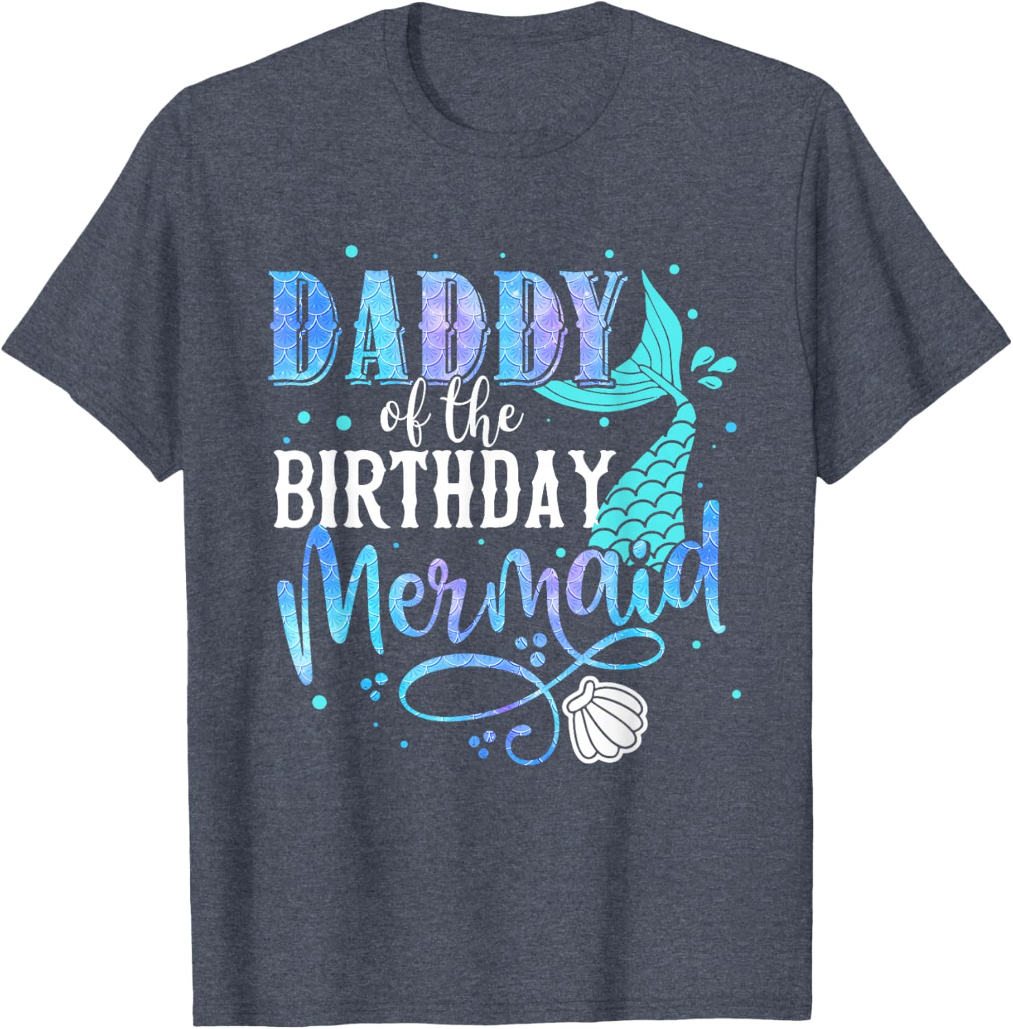 Daddy of the Birthday Mermaid Family Matching Papa T-Shirt for Dads - 16