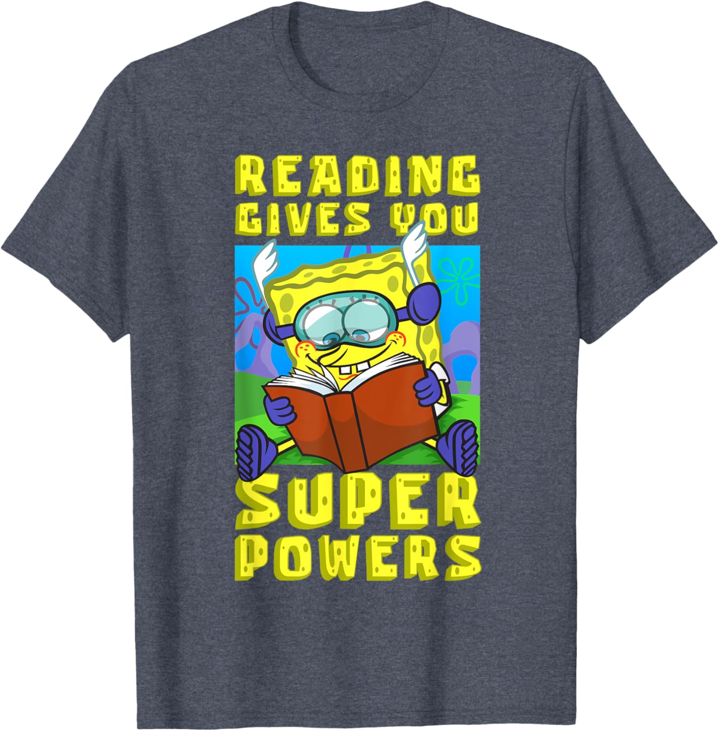 Mademark SpongeBob SquarePants Super Powers Reading T-Shirt for Kids - 12