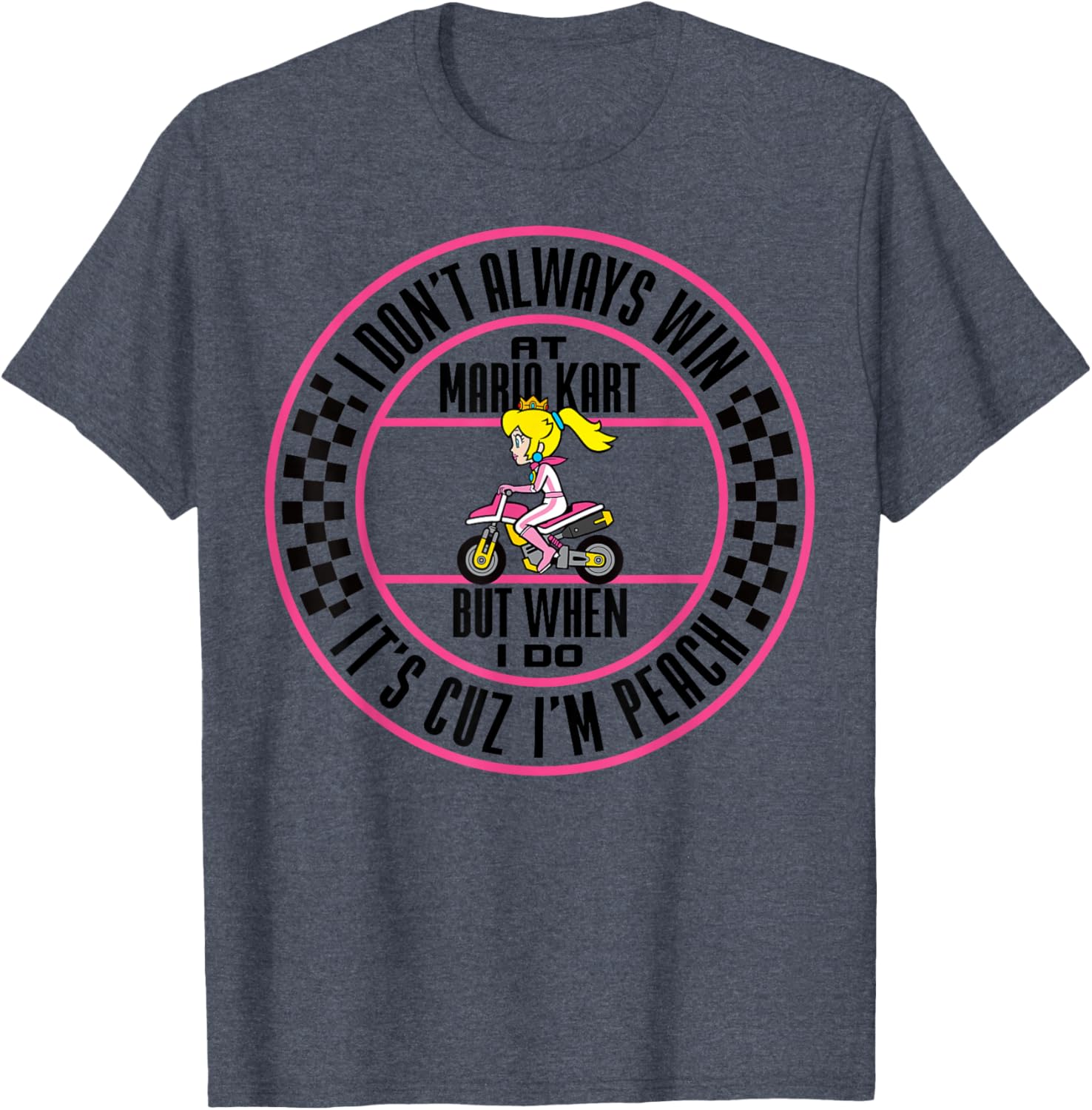 Cute Peach Wins Mario Kart Graphic T-Shirt for Gamers and Fans - 2