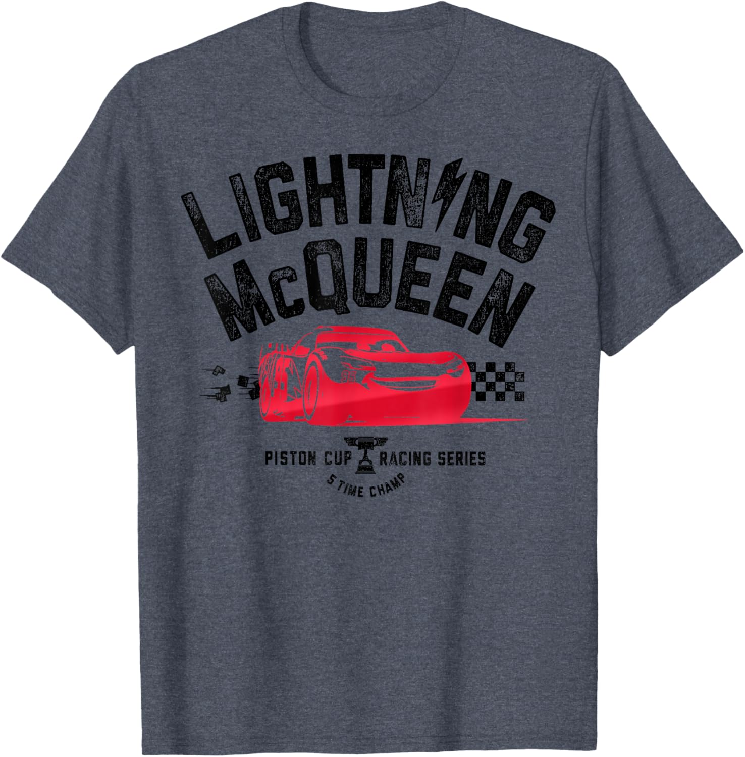 Disney Pixar Cars 3 Lightning McQueen Vintage Piston Cup T-Shirt - 7