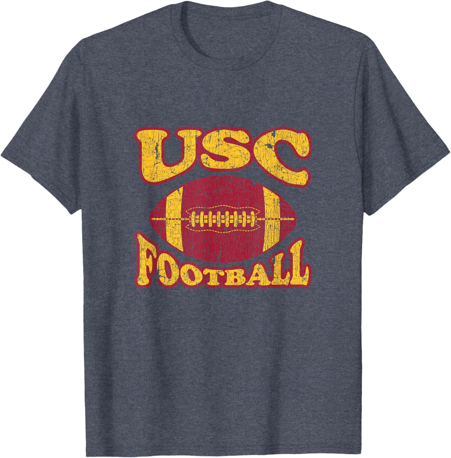 USC Trojans Distressed Retro Style Football T-Shirt for Fans - 15