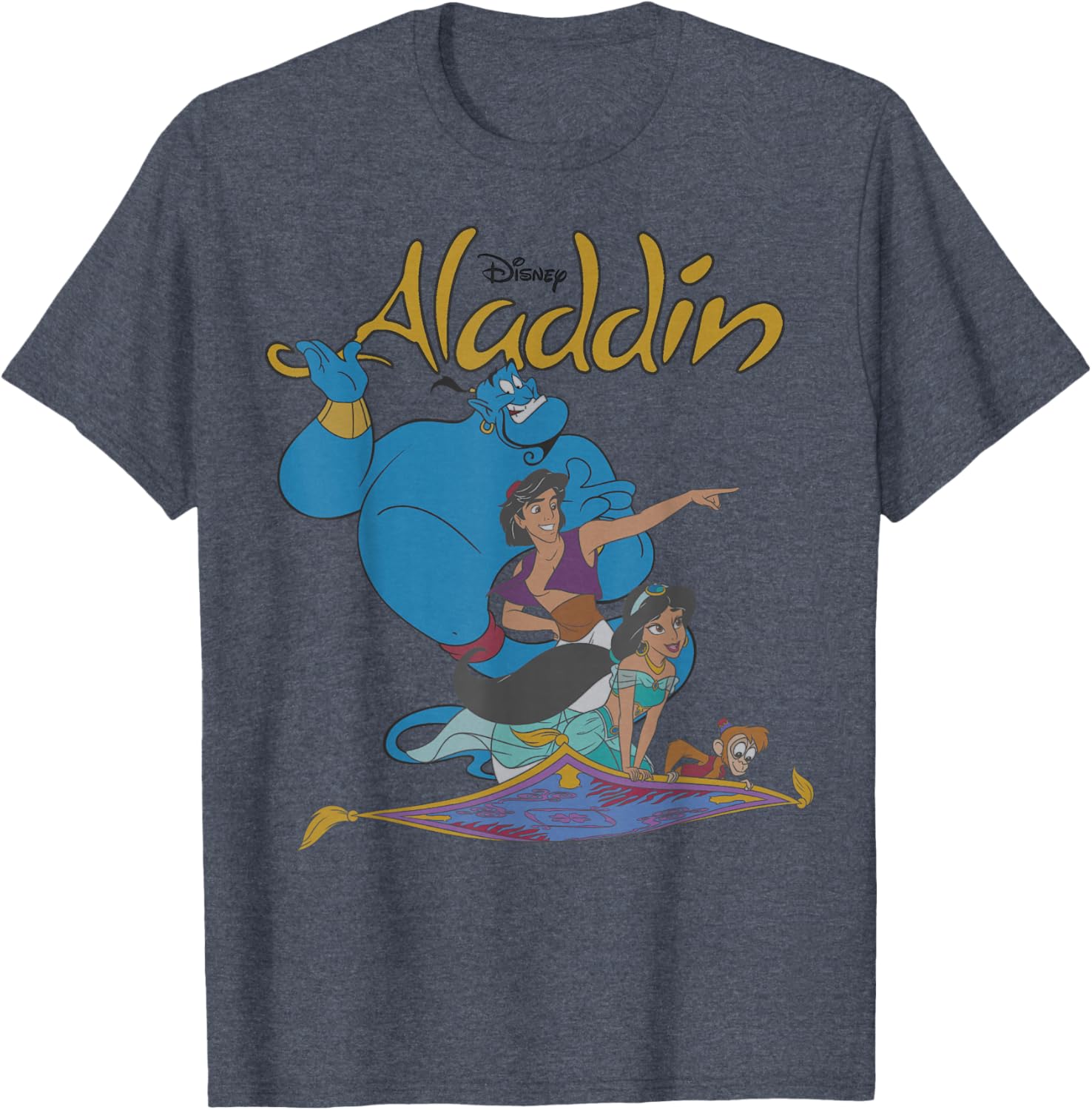Disney Aladdin Vintage Group Shot Logo T-Shirt for Fans of Adventure - 2