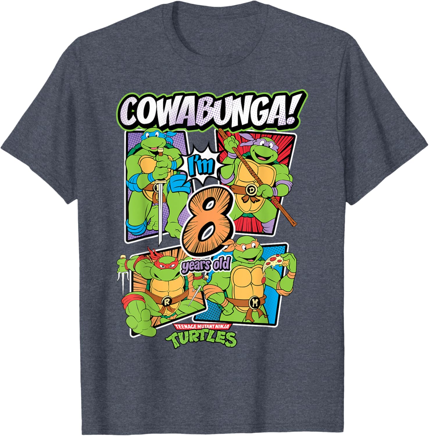 Cowabunga I'm 8 Years Old TMNT T-Shirt for Kids - Fun Teenage Mutant Ninja Turtles Apparel - 9