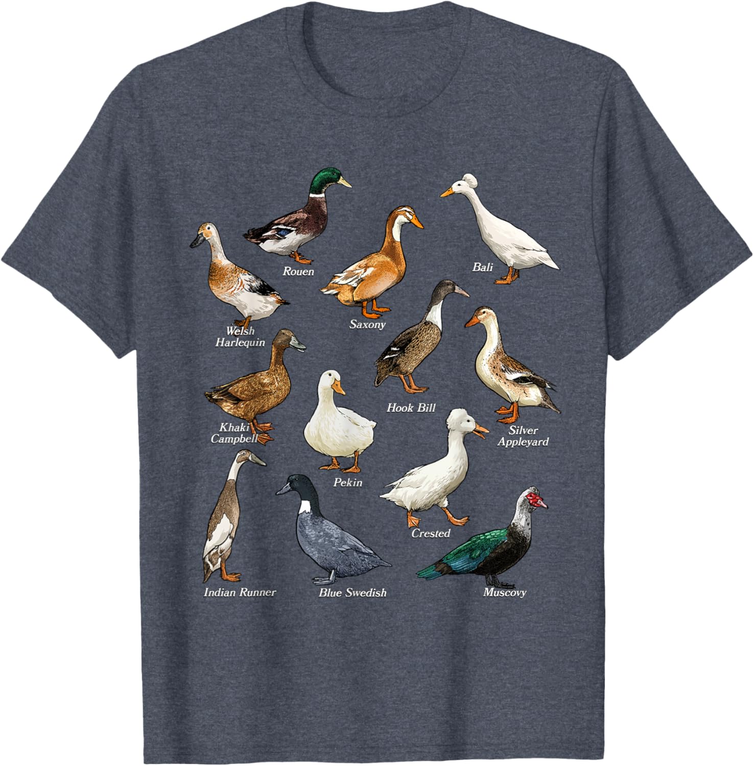 Types of Duck Waterfowl T-Shirt for Duck Lovers and Nature Enthusiasts - 4