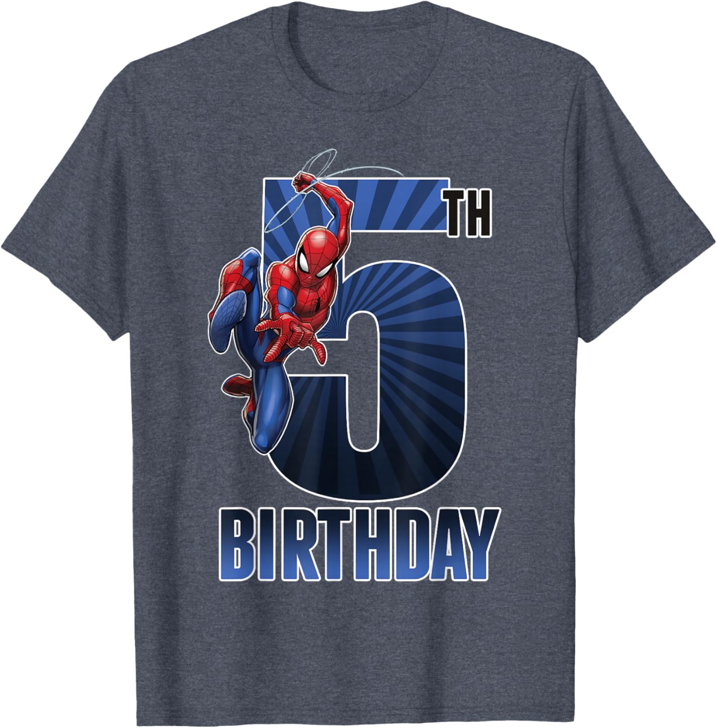 Marvel Spider-Man 5th Birthday Graphic T-Shirt for Kids Fun Party Wear - 2